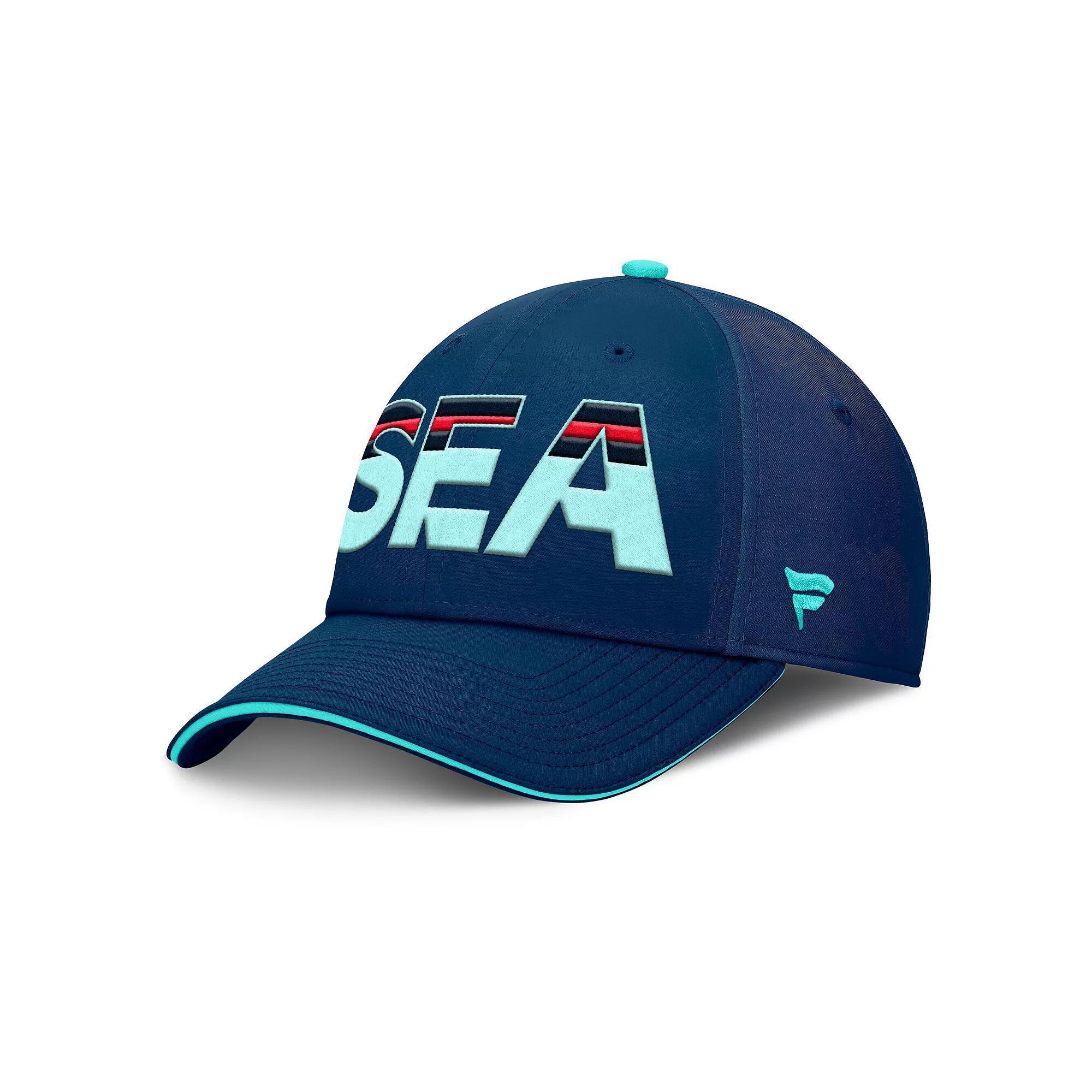 Men's Fanatics Deep Sea Blue/Light Blue Seattle Kraken Authentic Pro Rink Team Code Flex Hat, Size: Medium/Large, Krk Blue Product Image