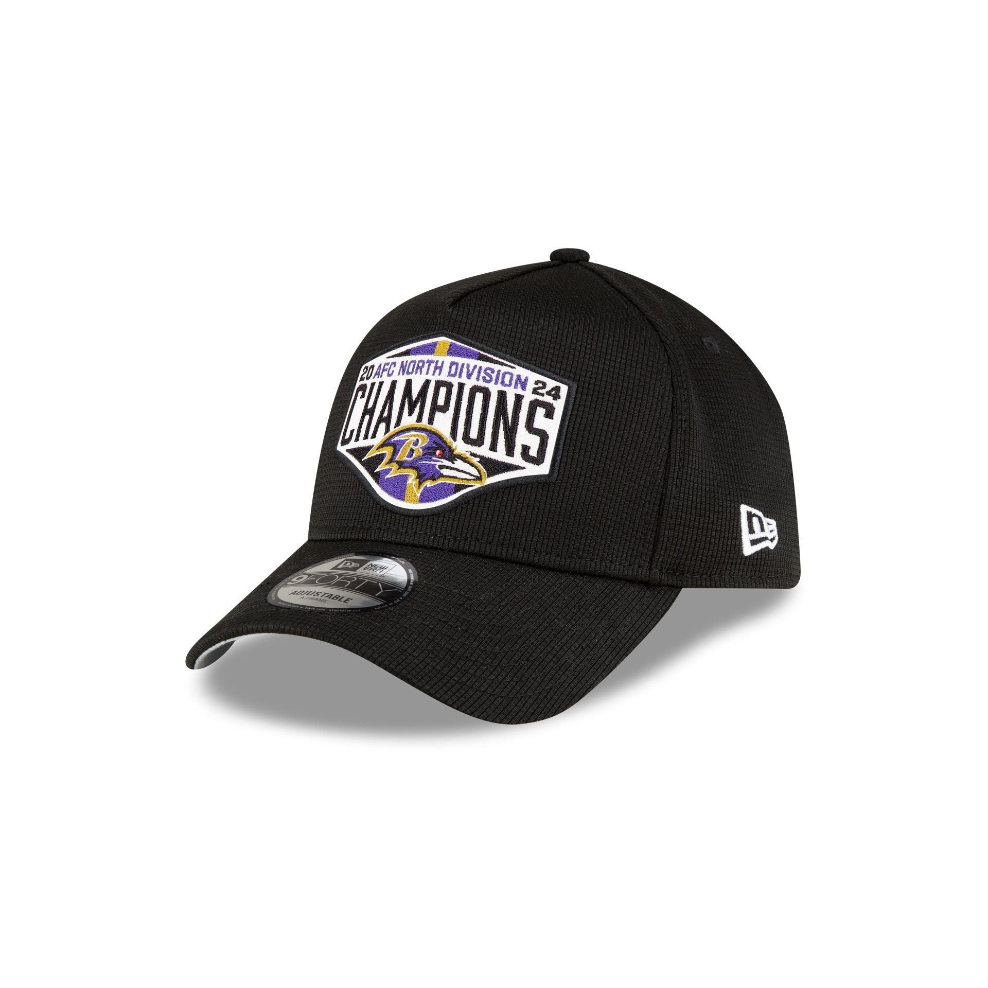 Baltimore Ravens 2024 Division Champion Locker Room 9FORTY A-Frame Snapback Hat Male Product Image