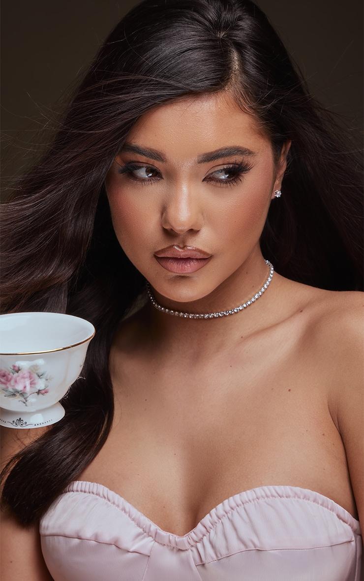 Silver Dainty Stud And Necklace Set Product Image