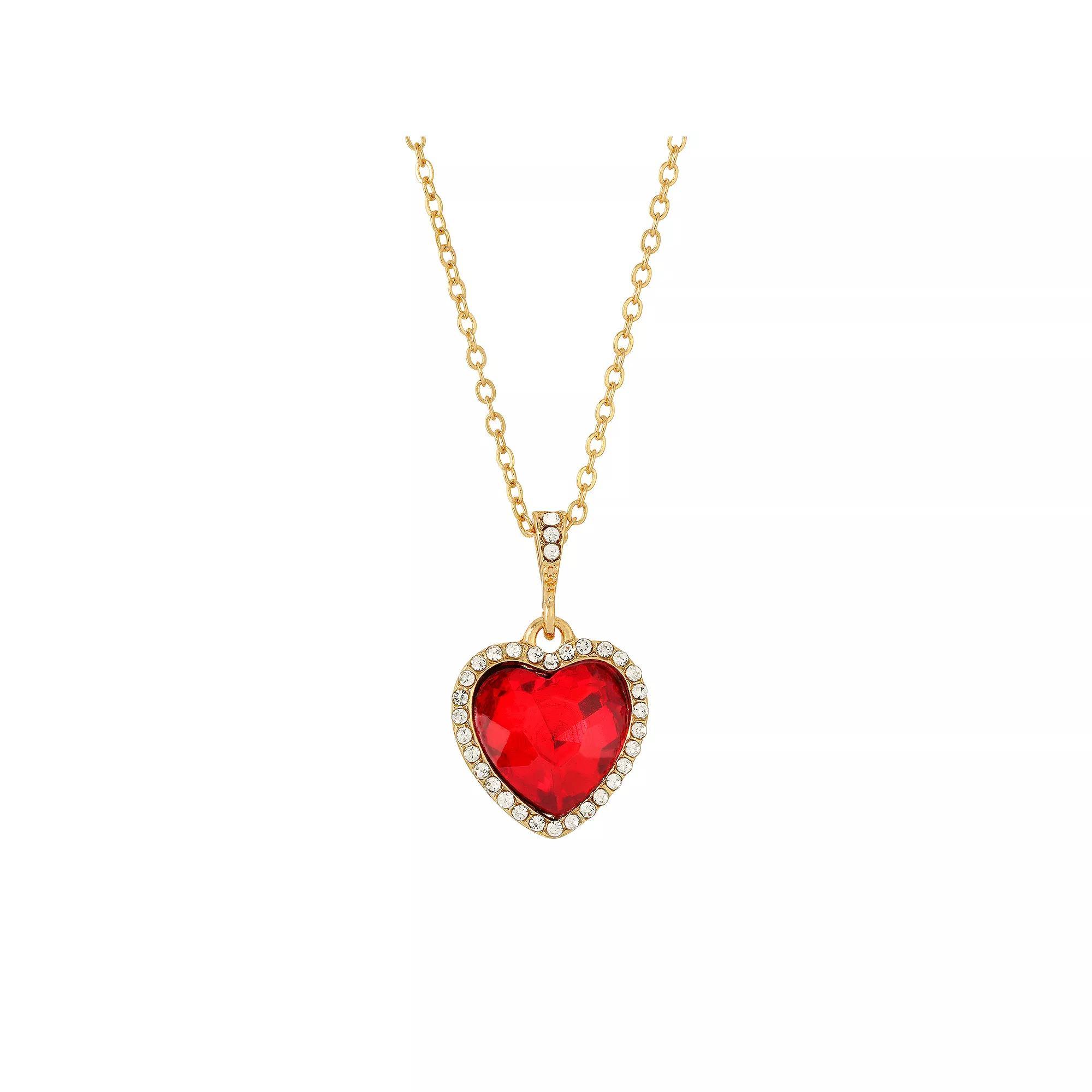 1928 Heart Necklace, Womens, Red Product Image