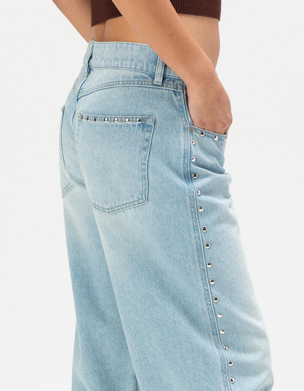WEST OF MELROSE Low Rise Studded Womens Loose Jeans Product Image
