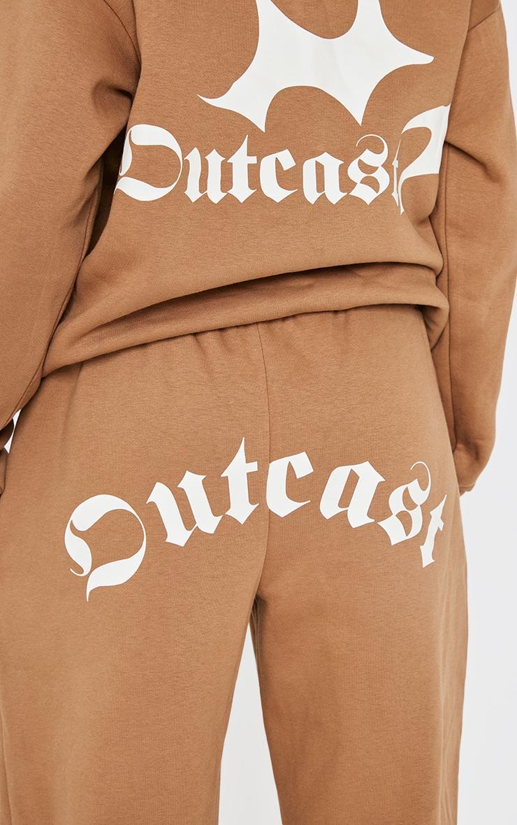 Taupe Outcast Print Wide Leg Sweatpants Product Image