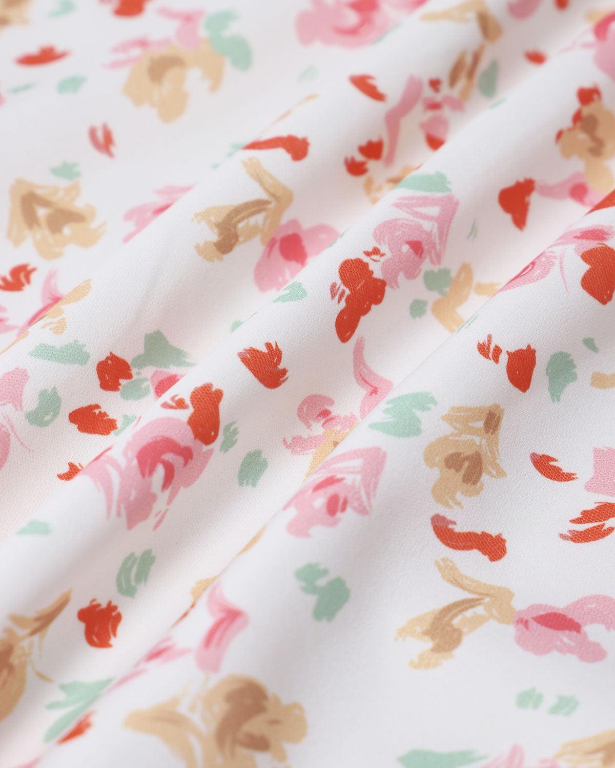 Pink Floral Draped Slip Midi Dress Product Image