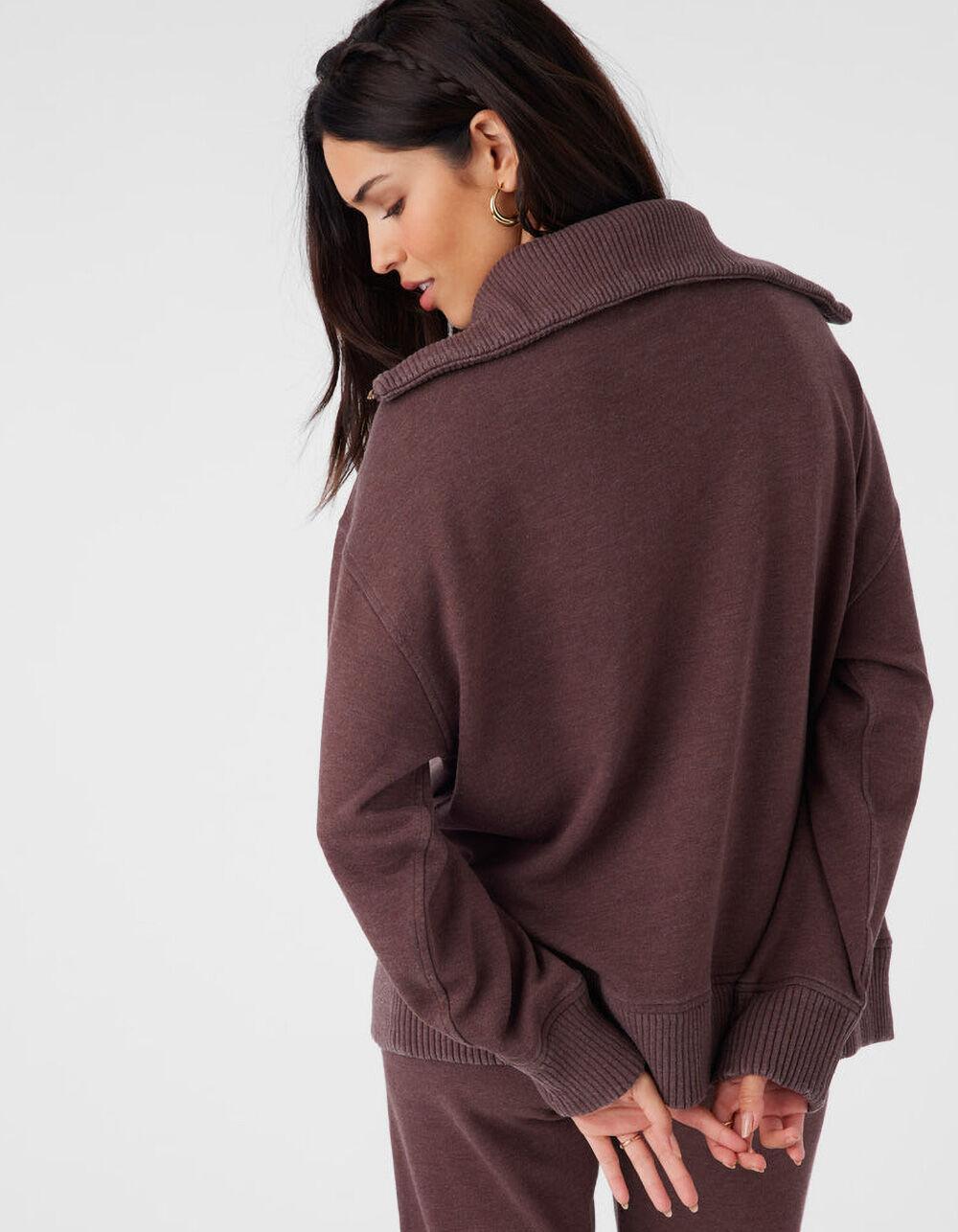 O'NEILL Karma French Terry Womens Half Zip Sweater - CHOCOLATE Product Image