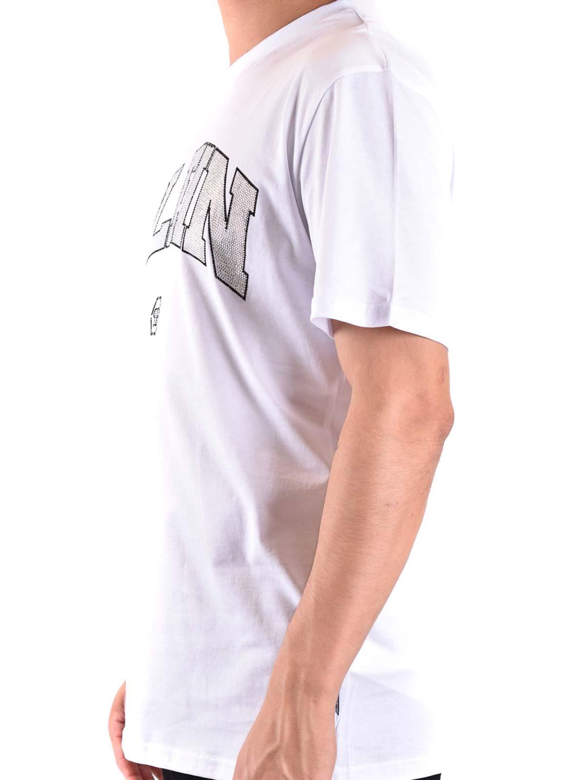 PHILIPP PLEIN Logo-embellished Cotton T-shirt In White Product Image