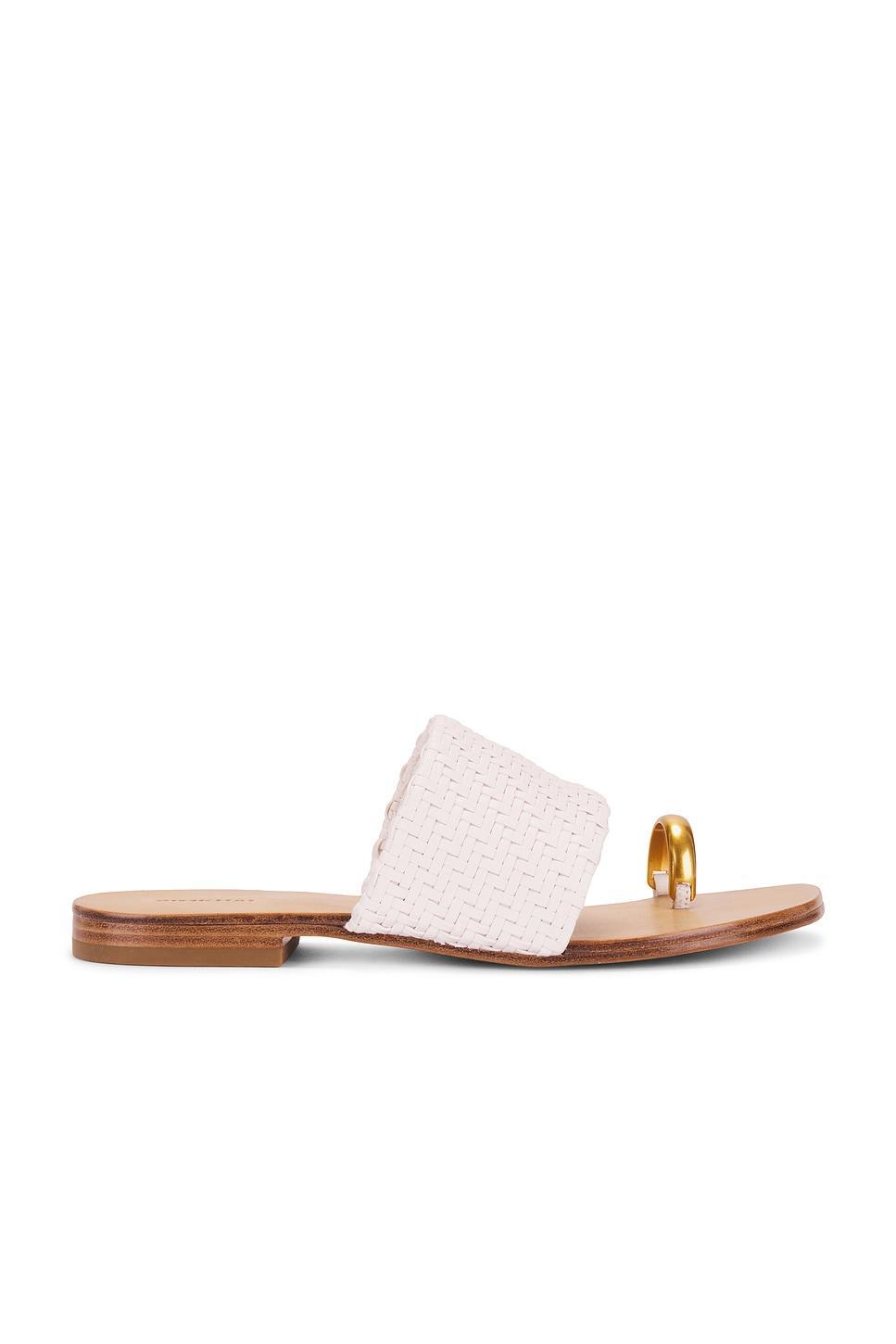 Ariana Woven Leather Sandal With Metal Toe Ring SIMKHAI Product Image