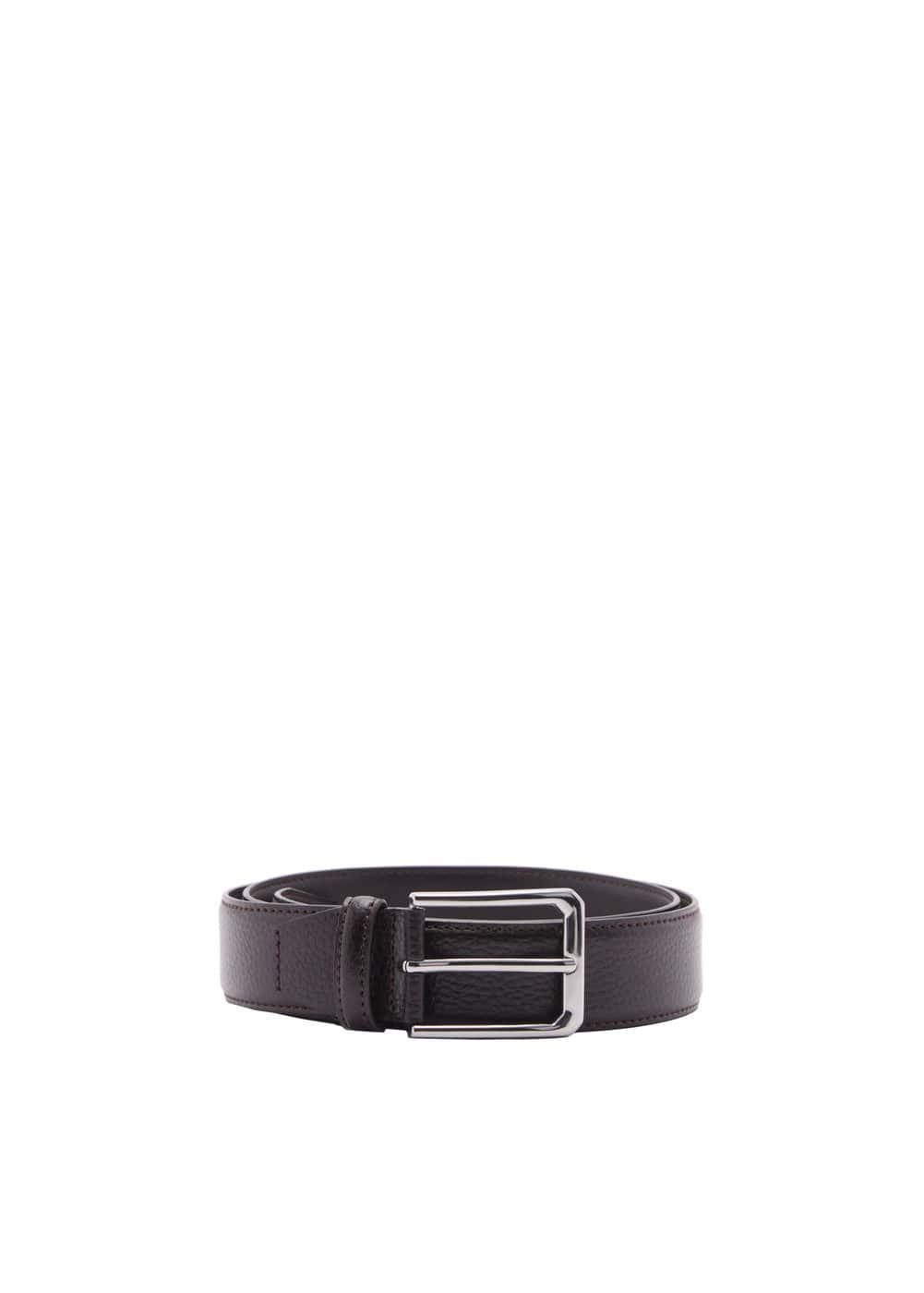 100% beaten leather belt - Men | MANGO USA Product Image