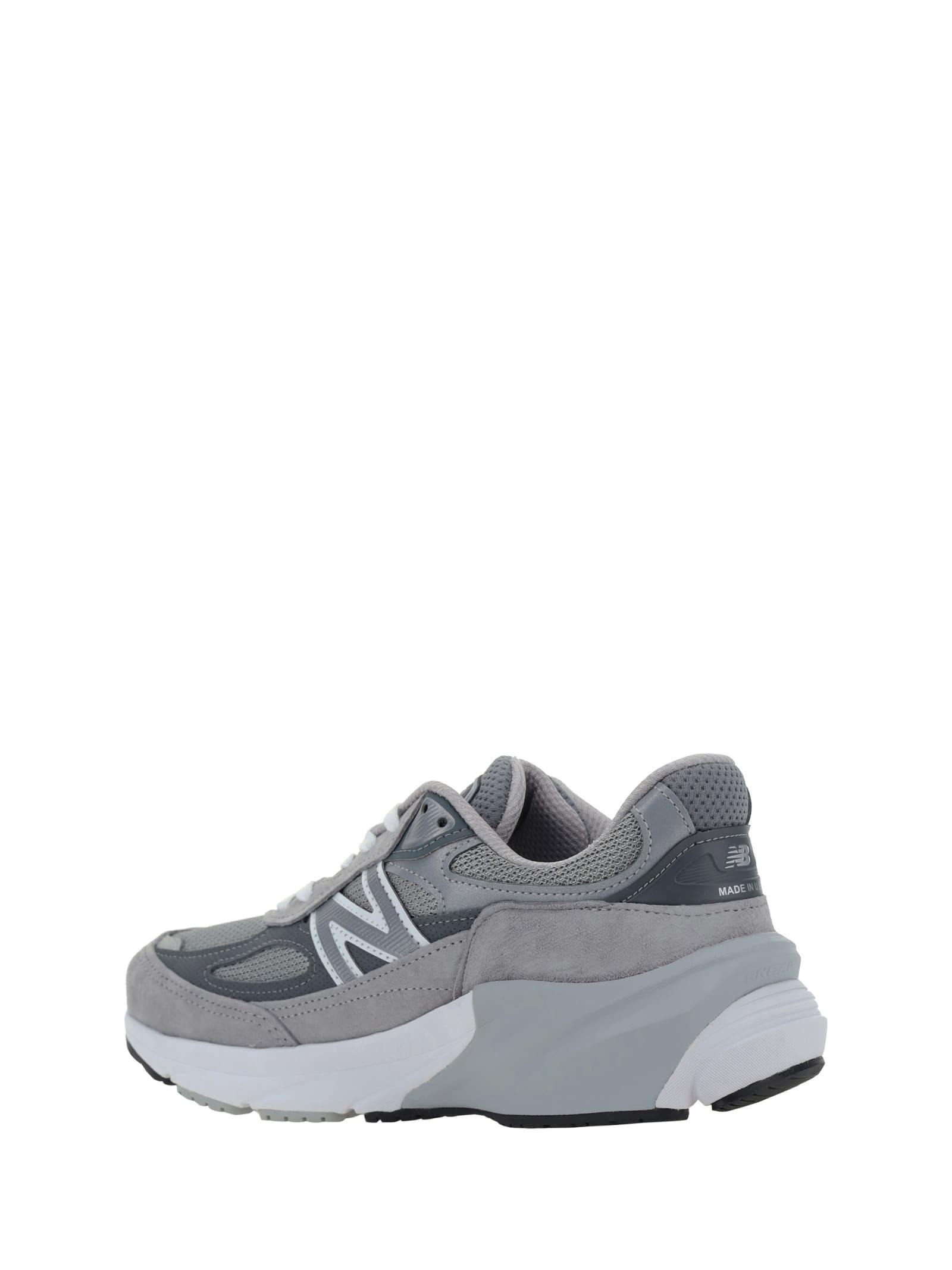 NEW BALANCE Grey Low Top Sneakers With Logo Detail In Suede And Tech Fabric Man Product Image