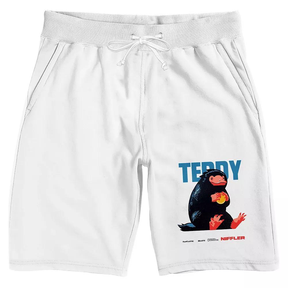 Men's Fantastic Beasts 9" Sleep Shorts, Size: Large, White Product Image