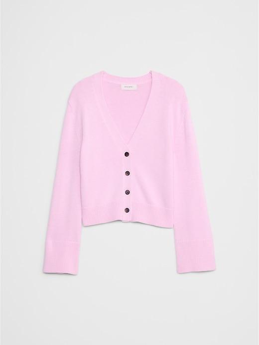 Bell-Sleeve Cardigan Sweater Product Image