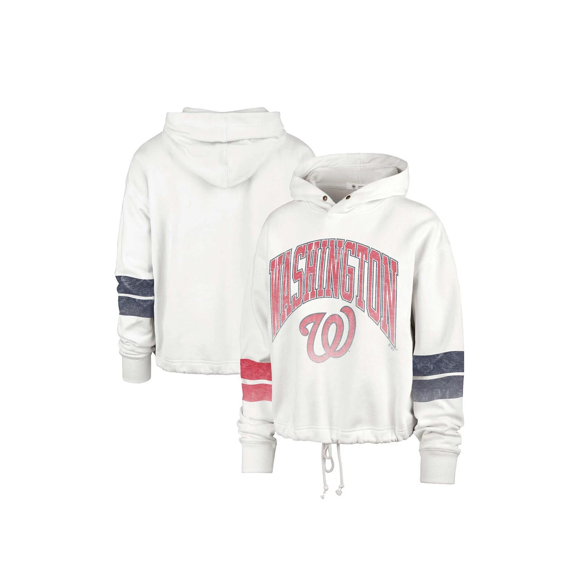 Women's '47 Cream Washington Nationals Harper Pullover Hoodie, Size: XL, Beige Product Image