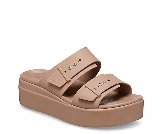 Crocs Brooklyn Women's Wedge Sandals, Size: 11, Black Product Image