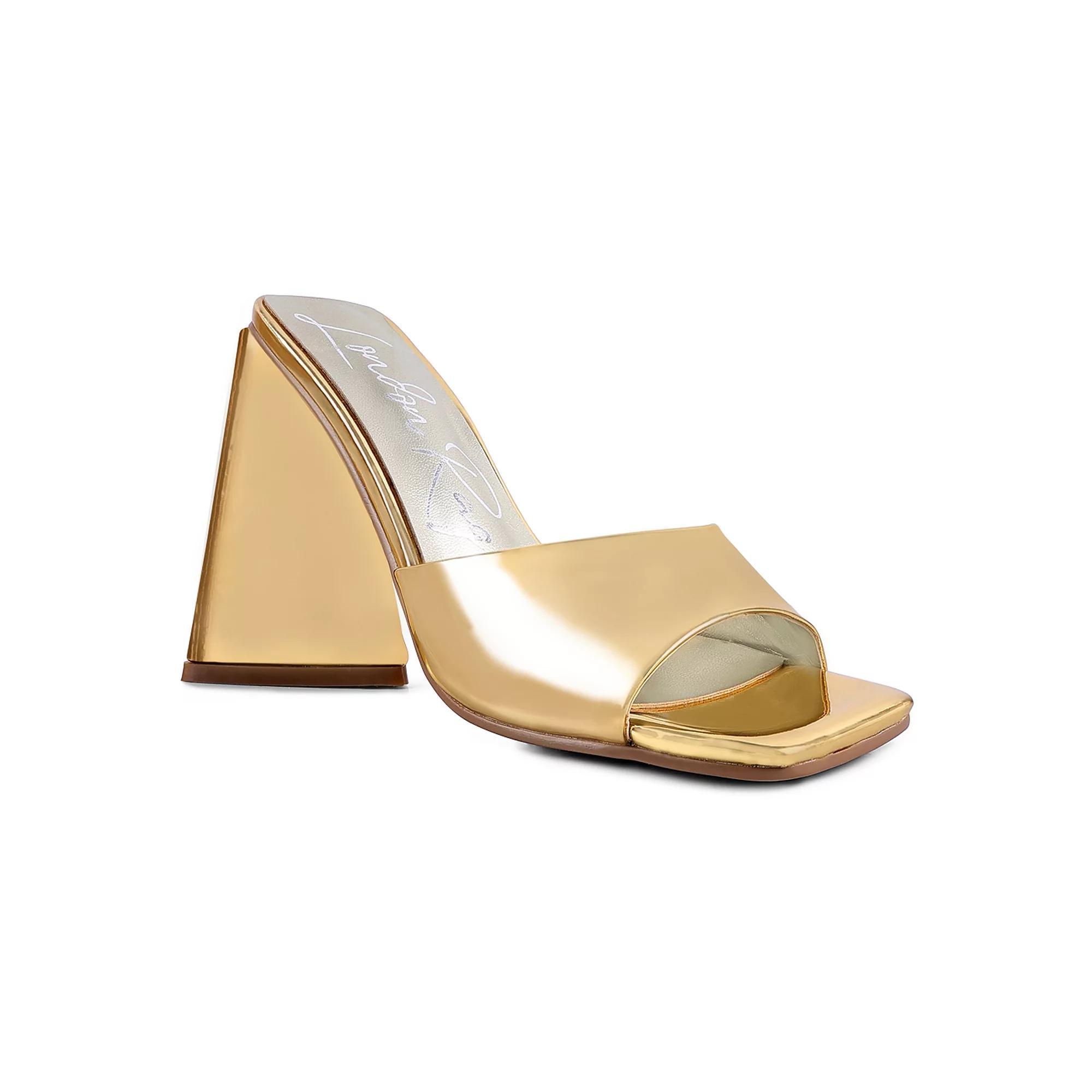London Rag Lovebug Triangular Women's Block Heel Sandals, Size: 5, Gold Product Image