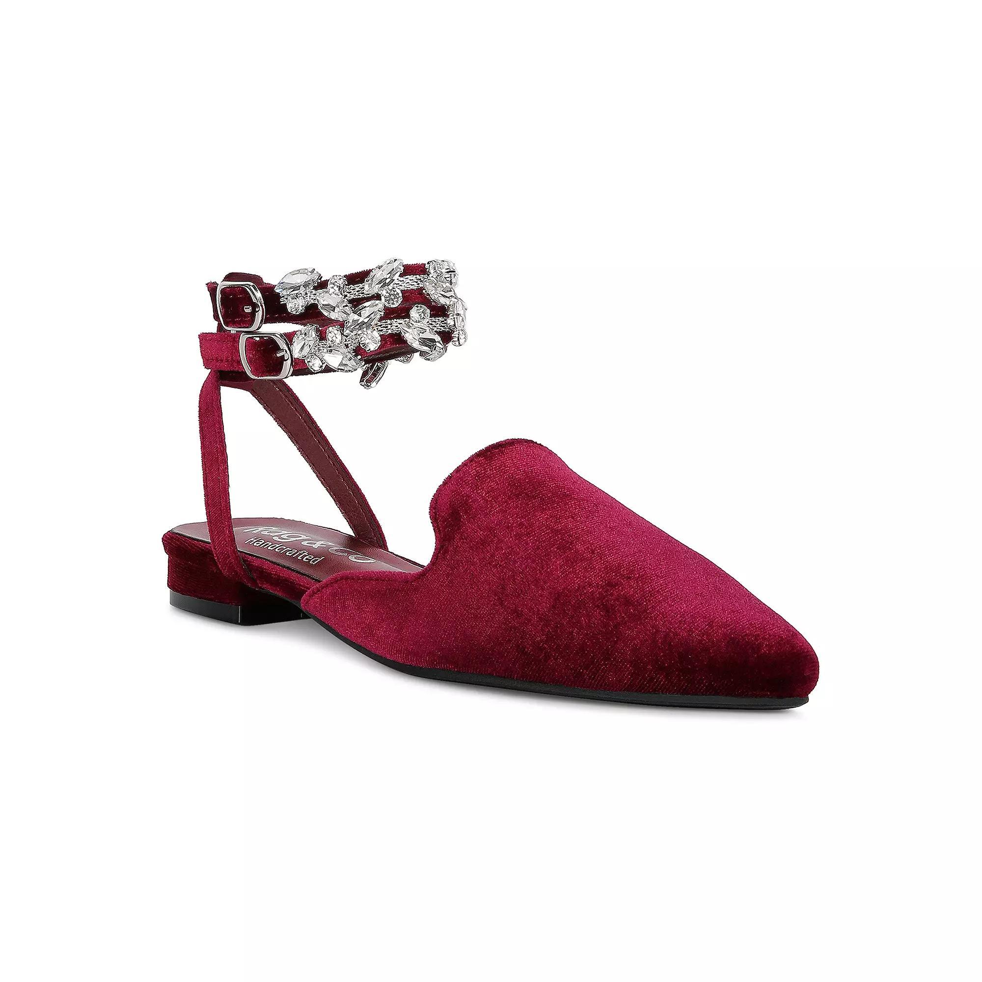 Rag & Co Salome Women's Velvet Mules, Size: 6, Red Product Image