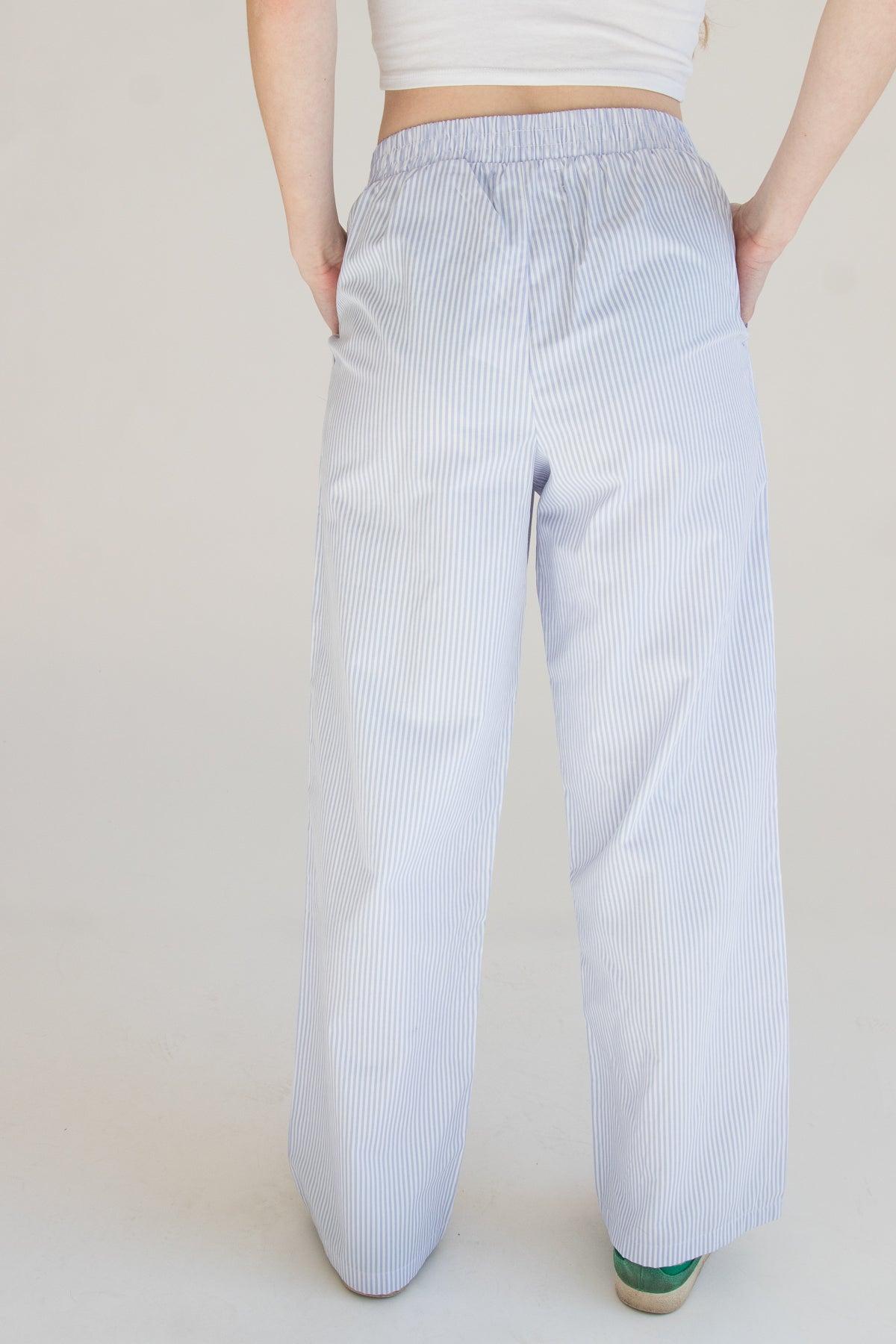 Wide Leg Striped Boxer Pants Product Image