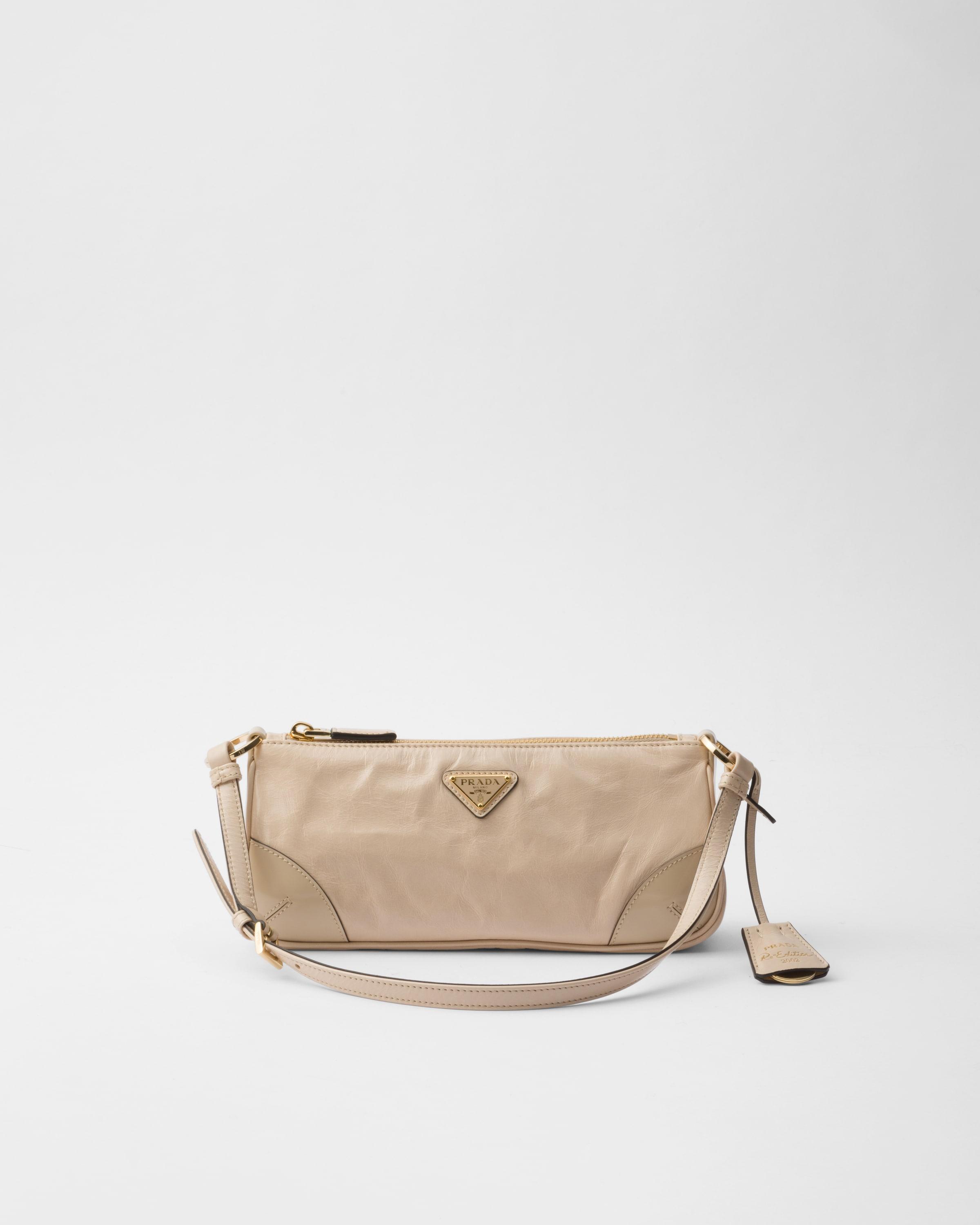 PRADA Small Re-edition 2002 Leather Shoulder Bag In Neutrals Product Image