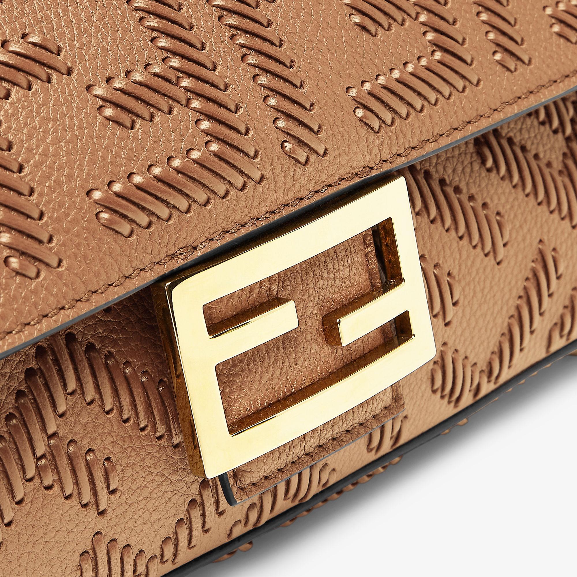 BaguetteCappuccino-colored leather bag with FF interlacing Product Image