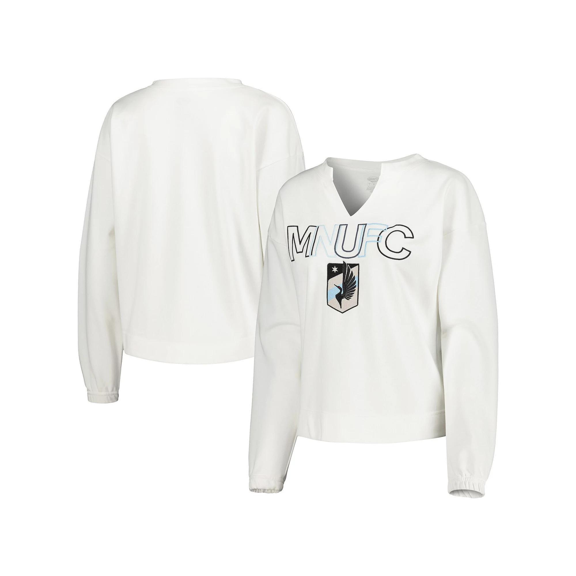 Women's Concepts Sport  White Minnesota United FC Sunray Notch Neck Long Sleeve T-Shirt, Size: Medium, Mfc White Product Image
