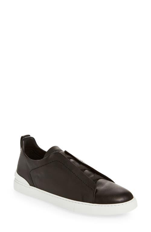 Mens Triple Stitch SECONDSKIN Leather Slip-On Sneakers Product Image
