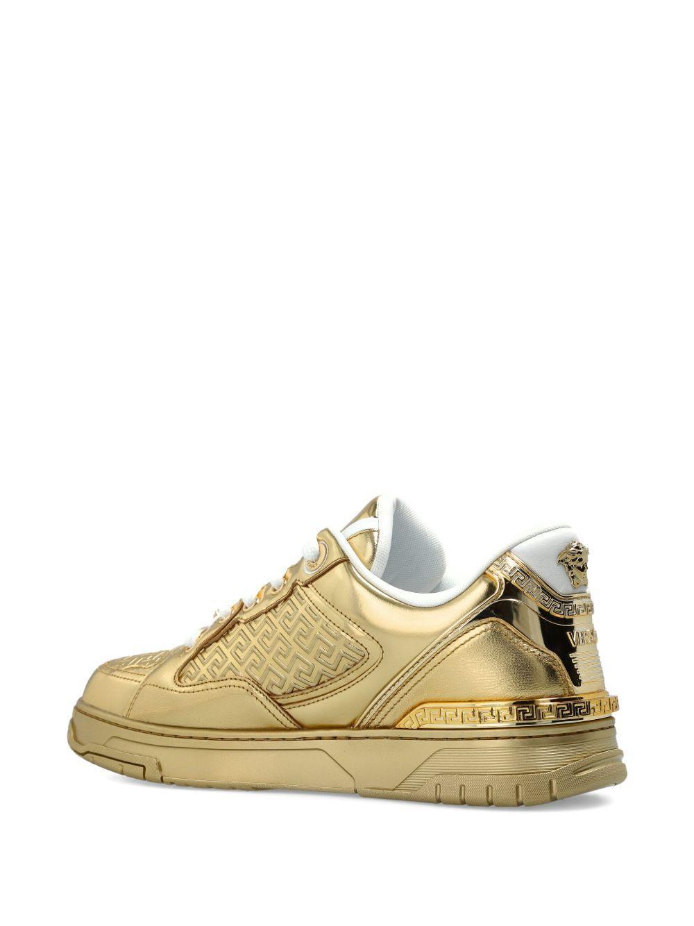 Greca-detail leather sneakers Product Image