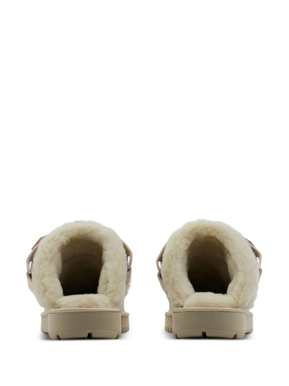 BURBERRY Shearling Suede Mules In Beige Product Image