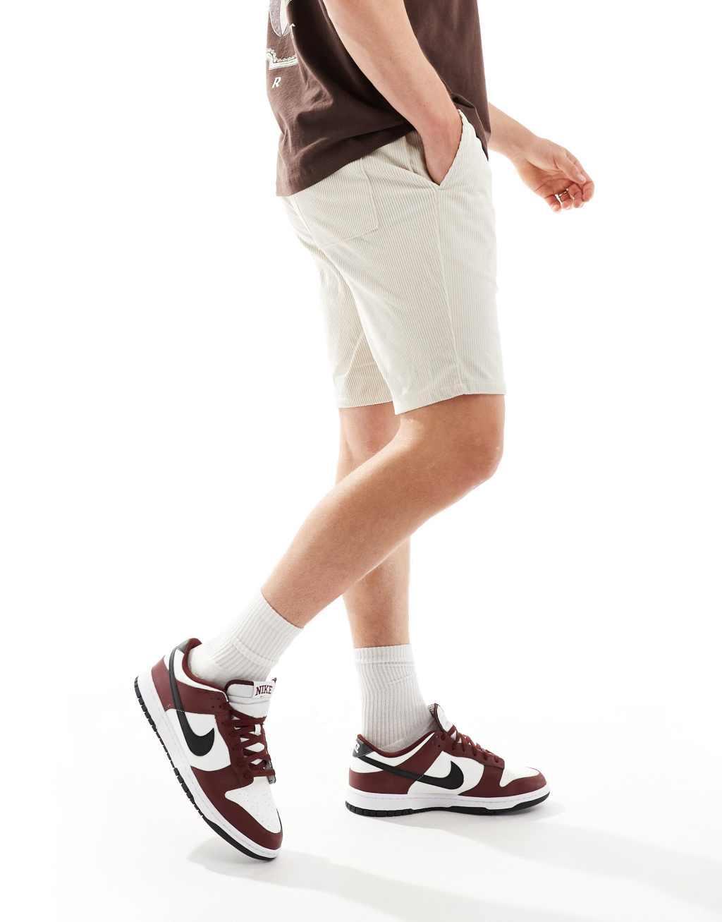 ONLY & SONS cord shorts in beige Product Image