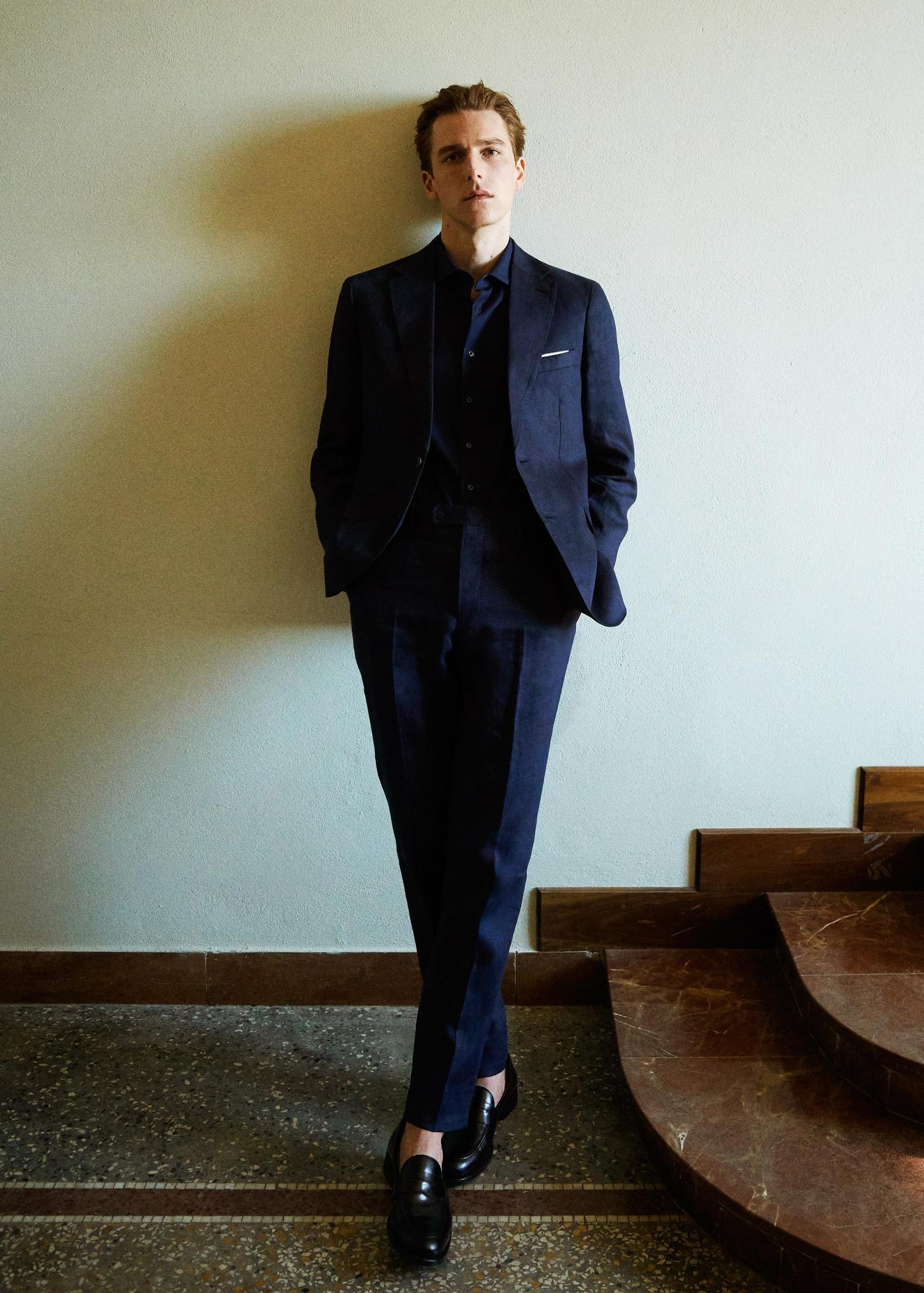 Amalfi 100% linen slim-fit suit pants - Men | MANGO USA Product Image