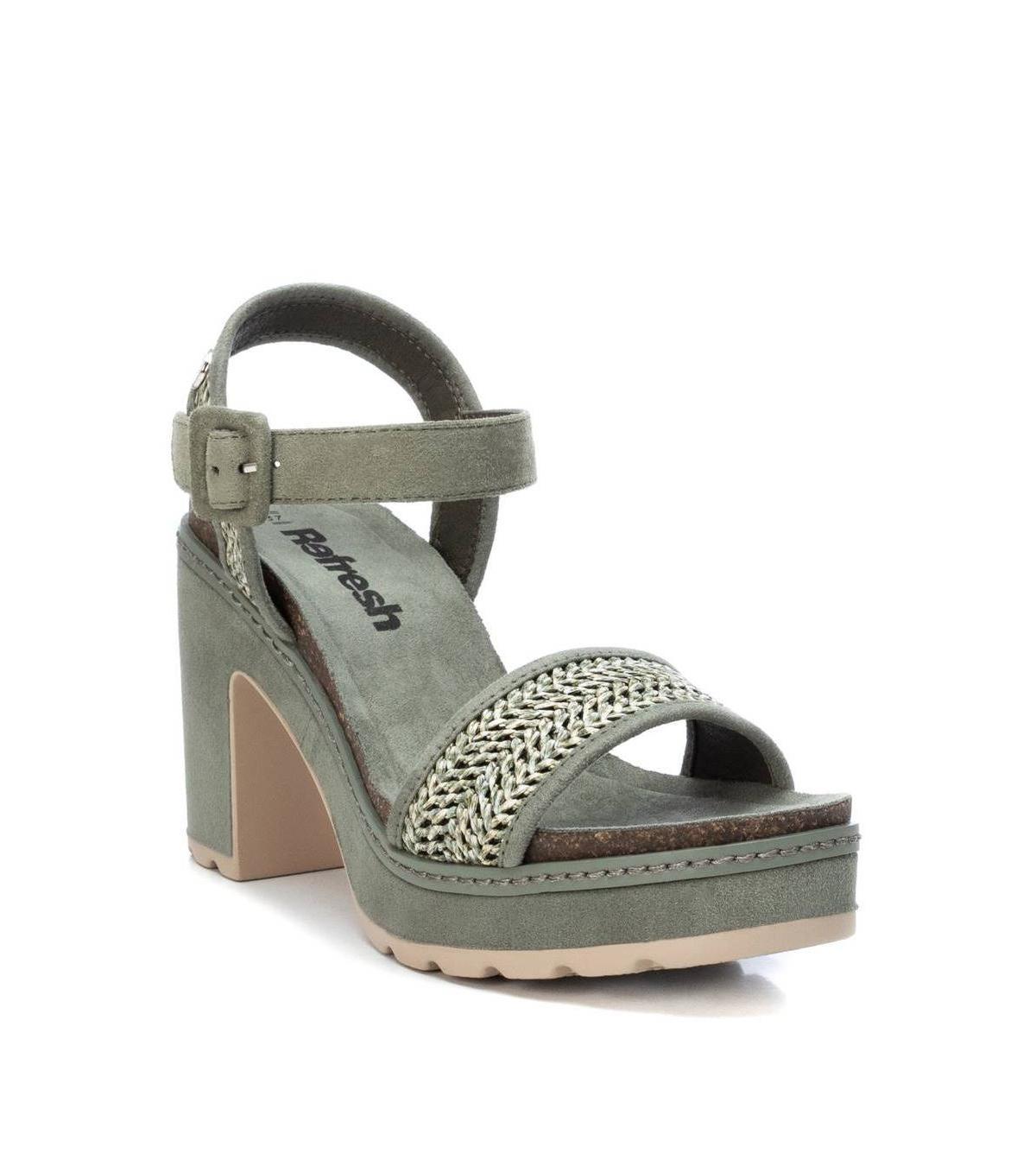 Xti Womens Heeled Suede Sandals By Xti Green Product Image