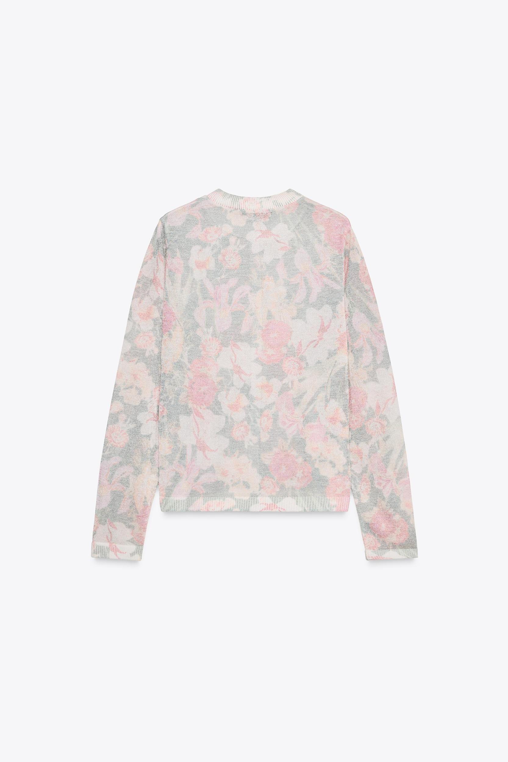 FLORAL PRINT KNIT JACKET Product Image