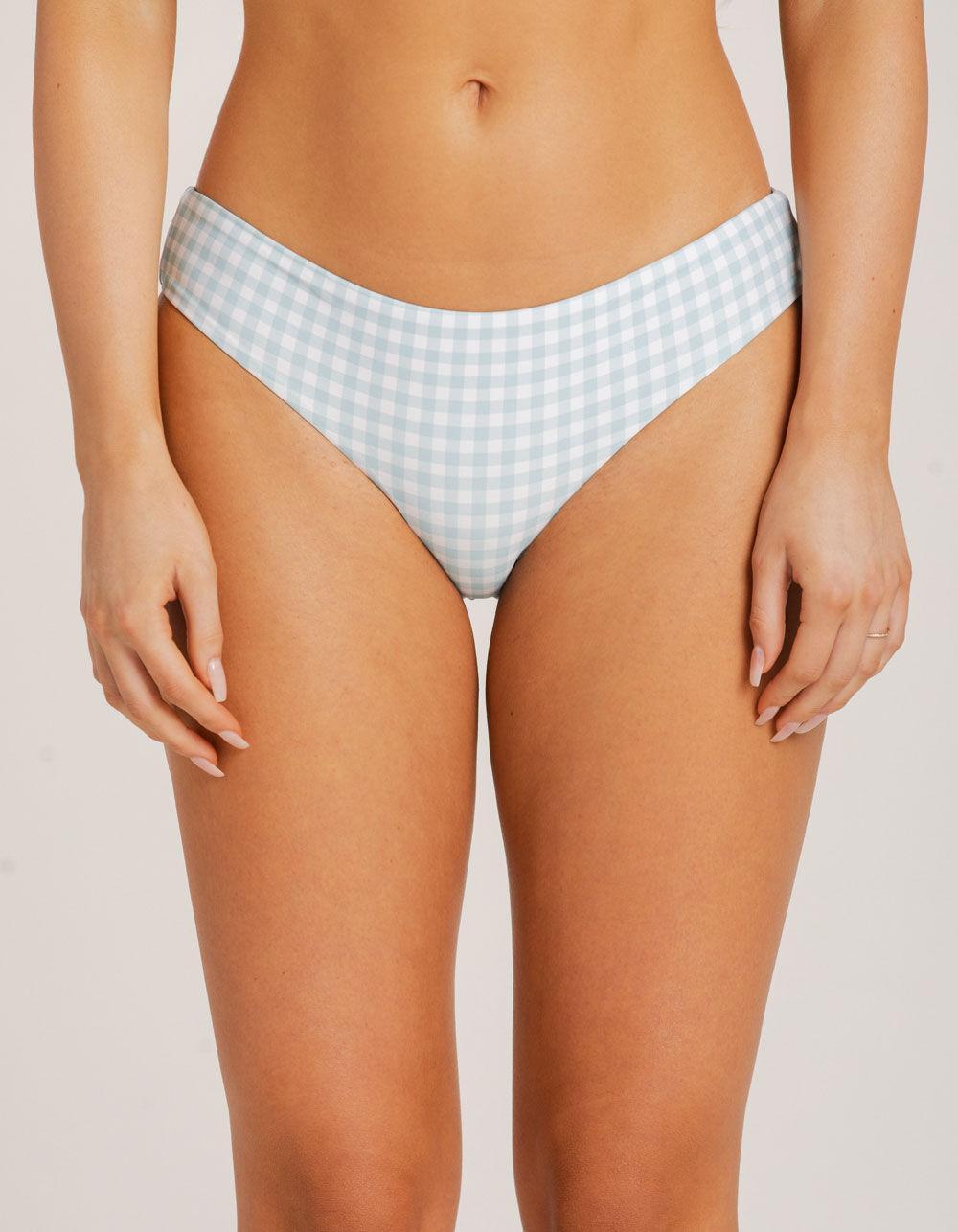 RIP CURL Gingham Cheeky Bikini Bottoms - BLUE COMBO Product Image