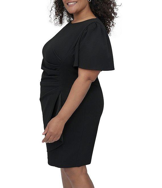DKNY by Donna Karan Plus Size Short Sleeve Scuba Crepe Sheath Dress Product Image