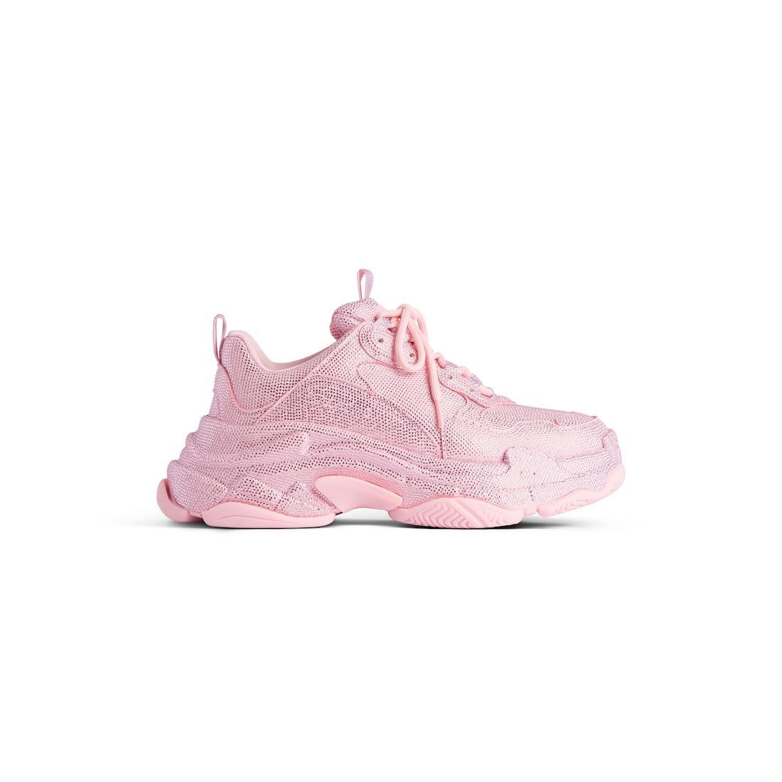 Women's Triple S Sneaker With Rhinestones in Light Pink Product Image