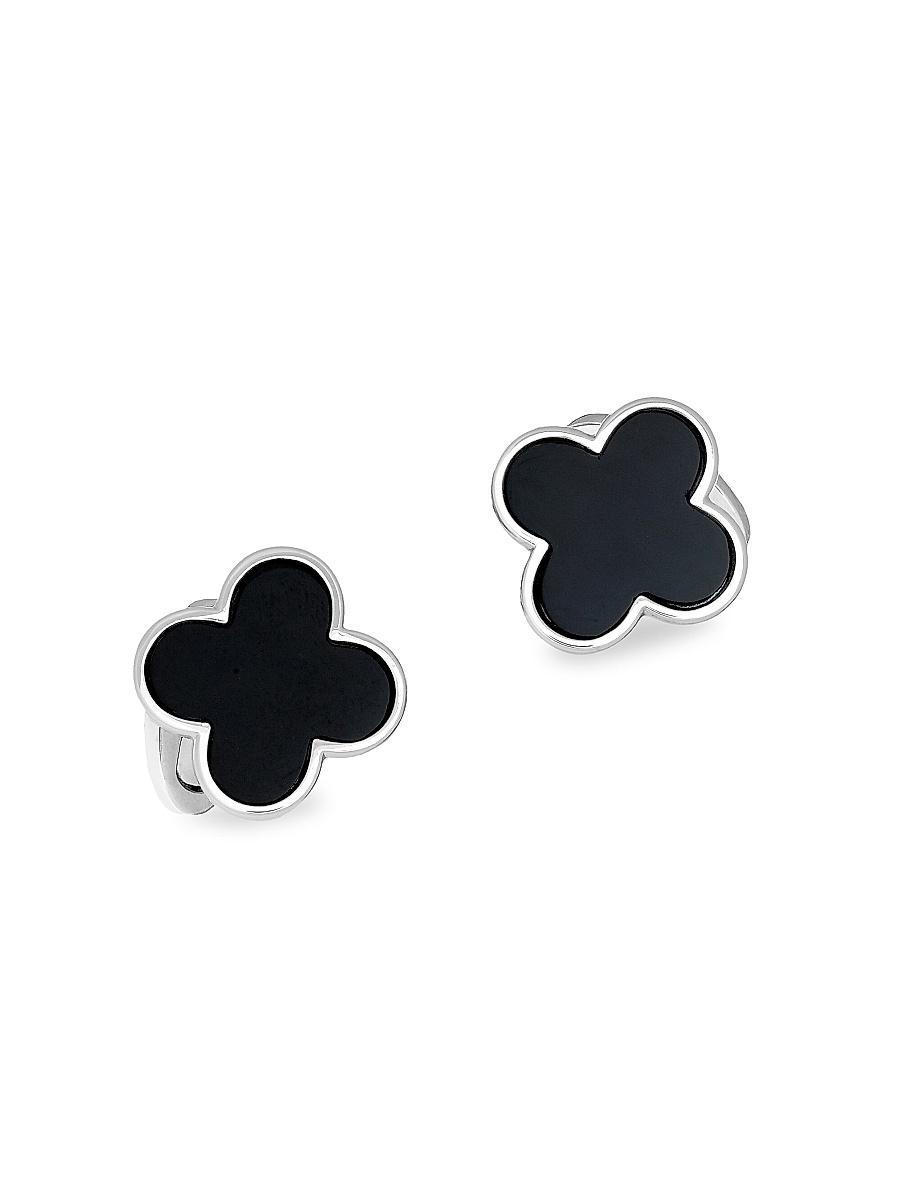 Mens Onyx Clover Cufflinks Product Image