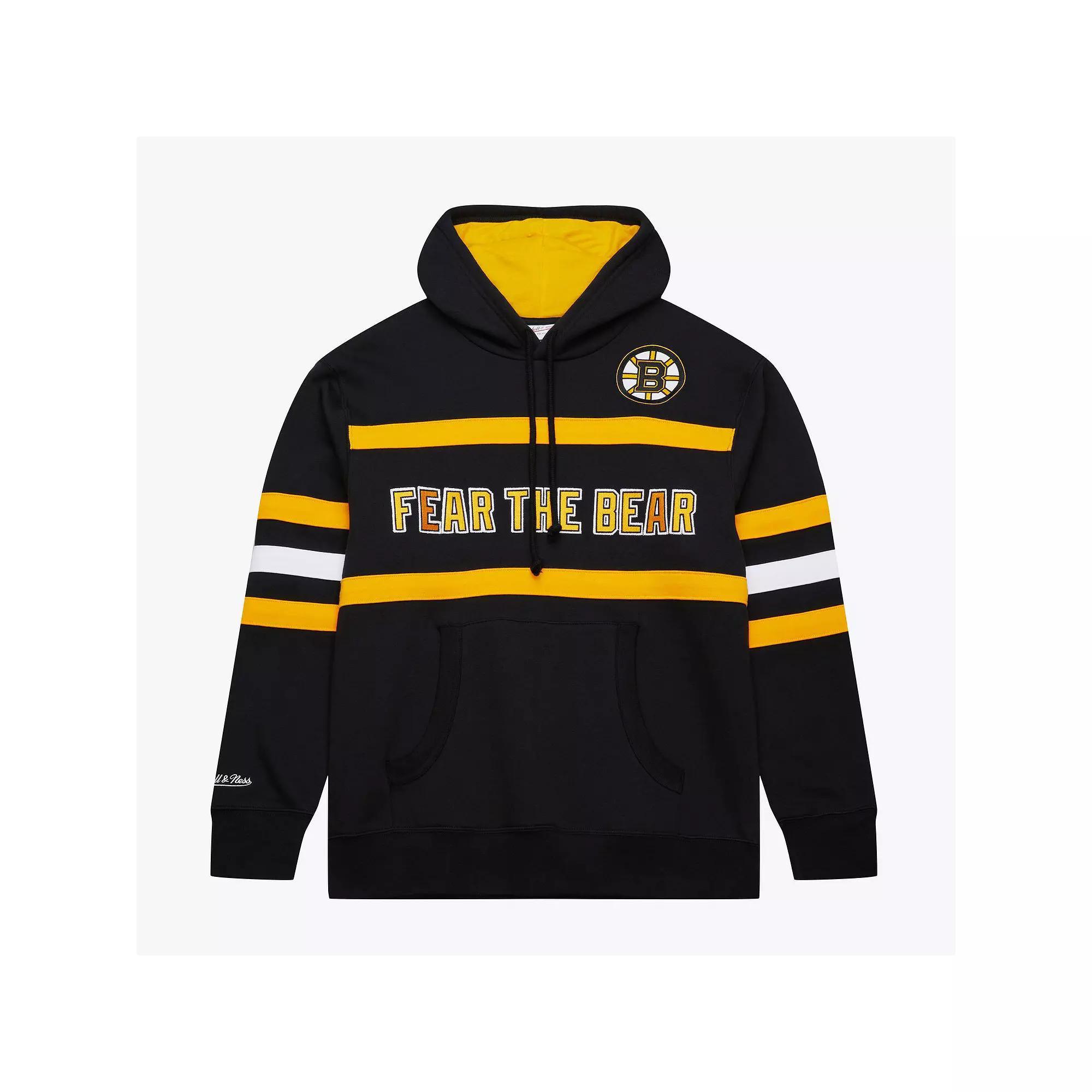 Men's Mitchell & Ness Black Boston Bruins Head Coach Slogan Pullover Hoodie, Size: 2XL Product Image