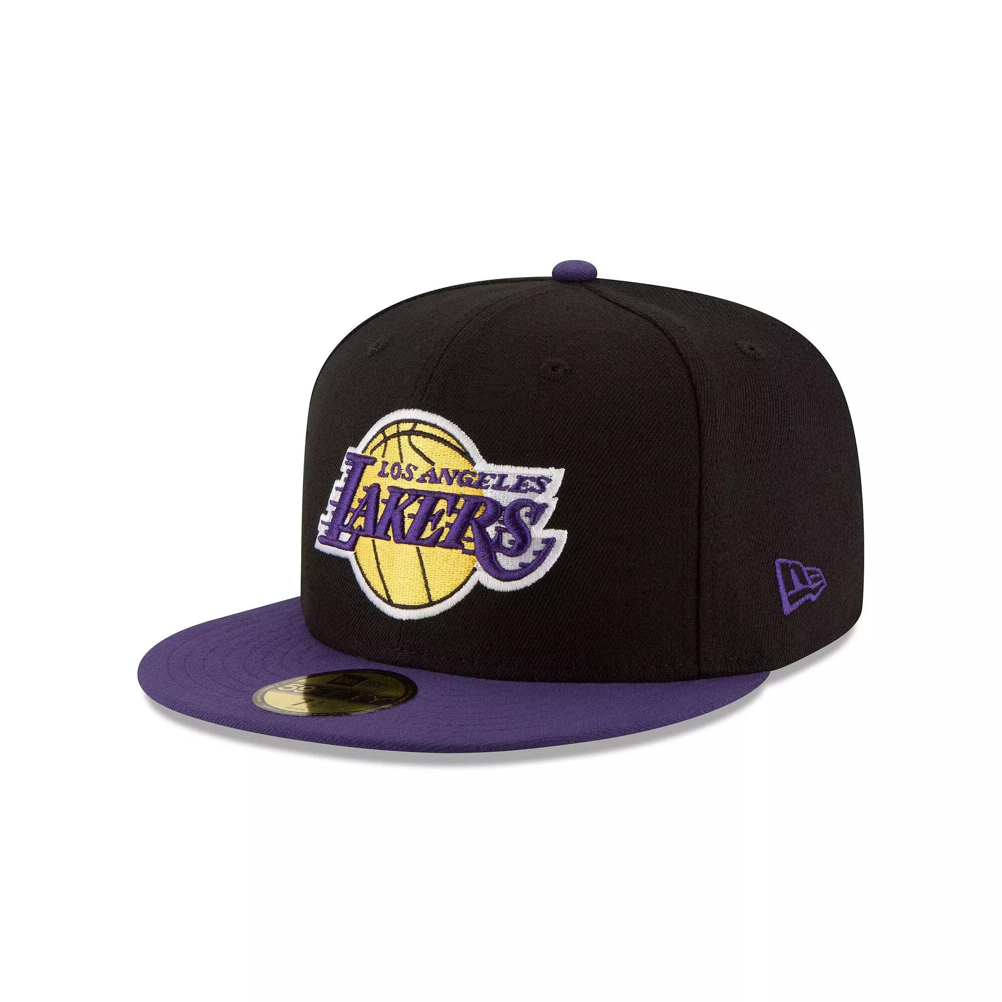 Mens New Era /Purple Los Angeles Lakers Official Team Color 2Tone 59FIFTY Fitted Hat Product Image