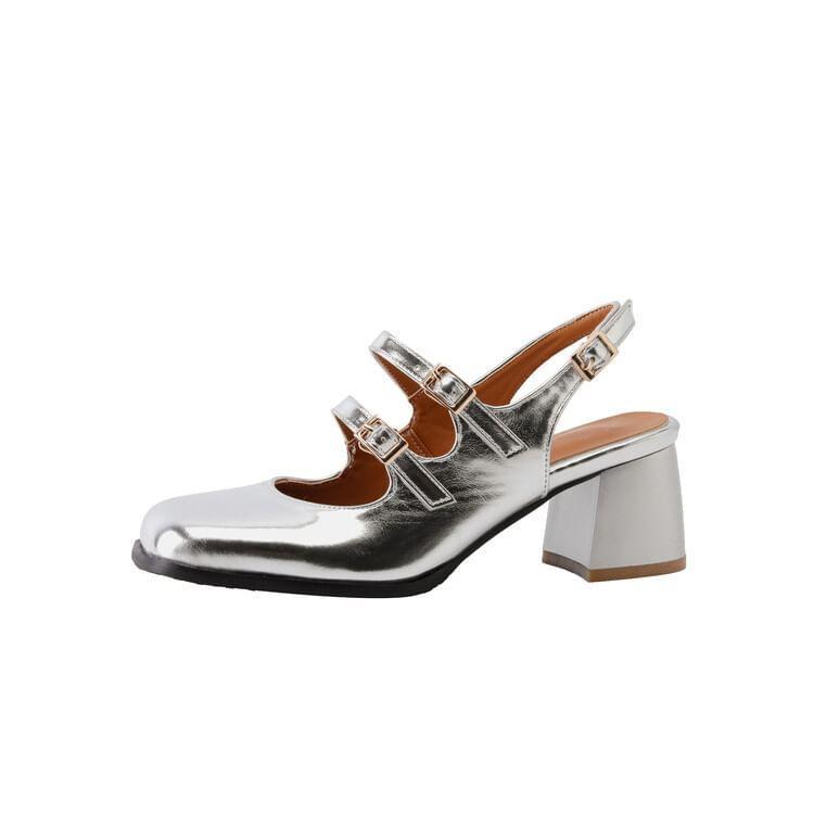 Block Heel Slingback Sandals Product Image
