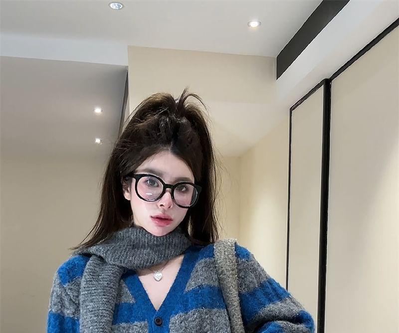 V-Neck Striped Cardigan Product Image