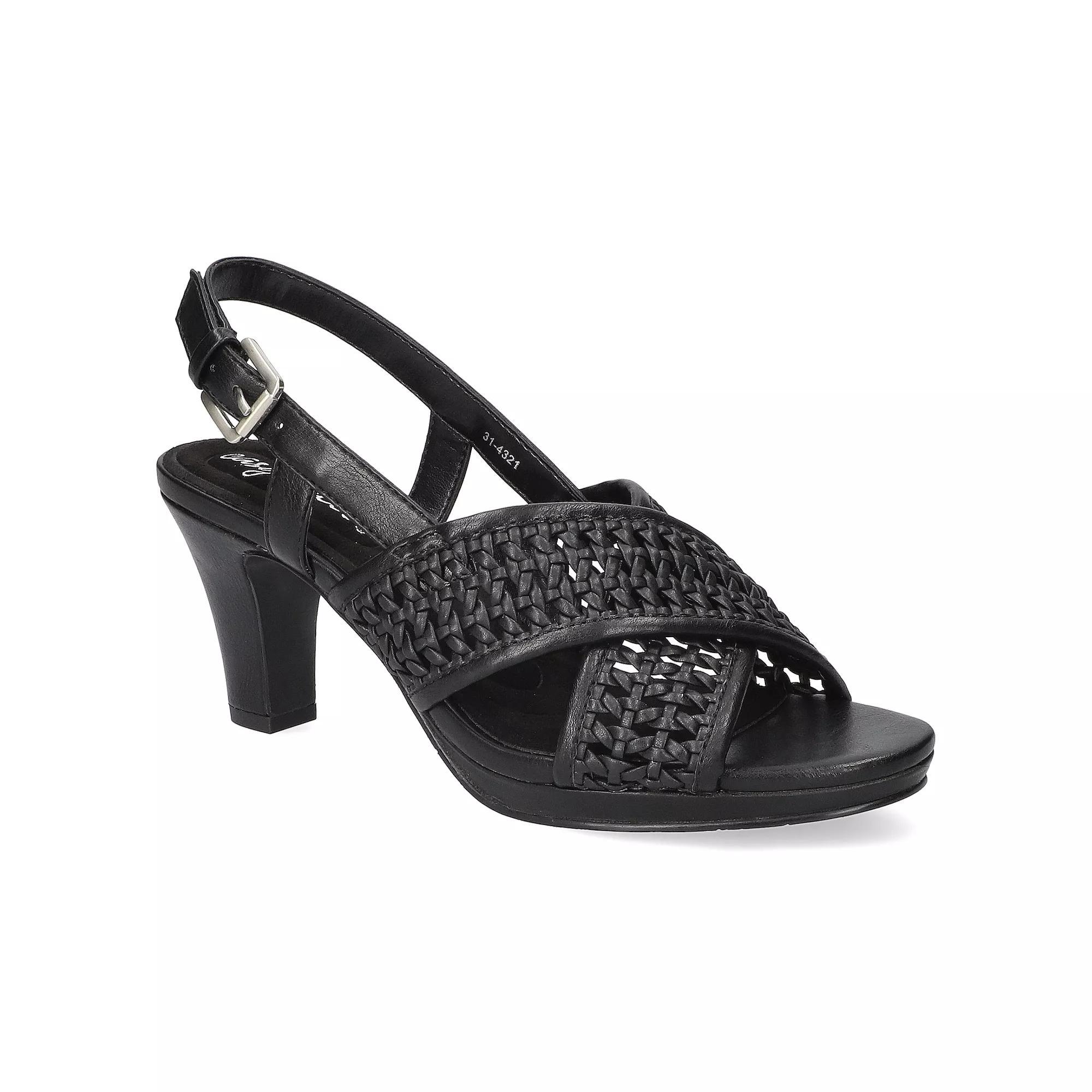 Easy Street Sol Women's Slingback Platform Heeled Sandals, Size: 6 XW, Black Product Image