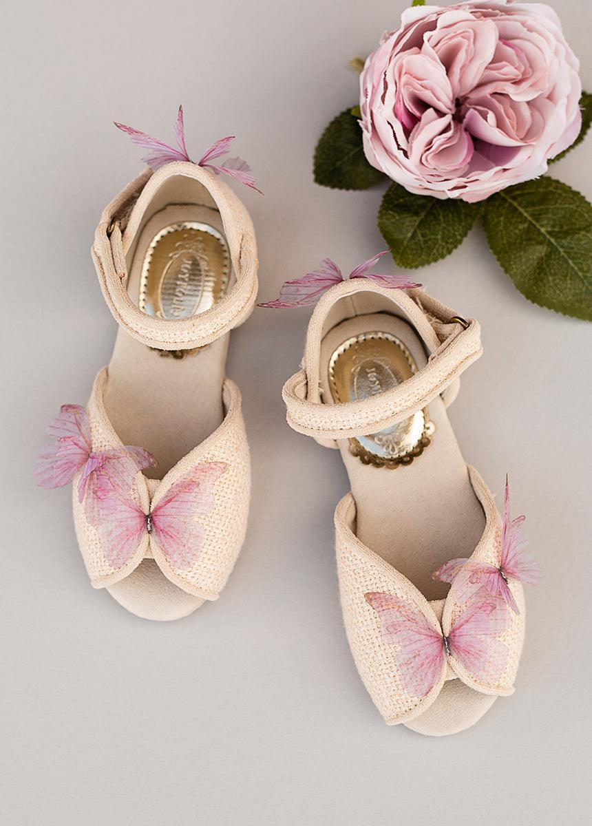 Mercedes Peep Toe Flats in Pale Blue Girls Product Image