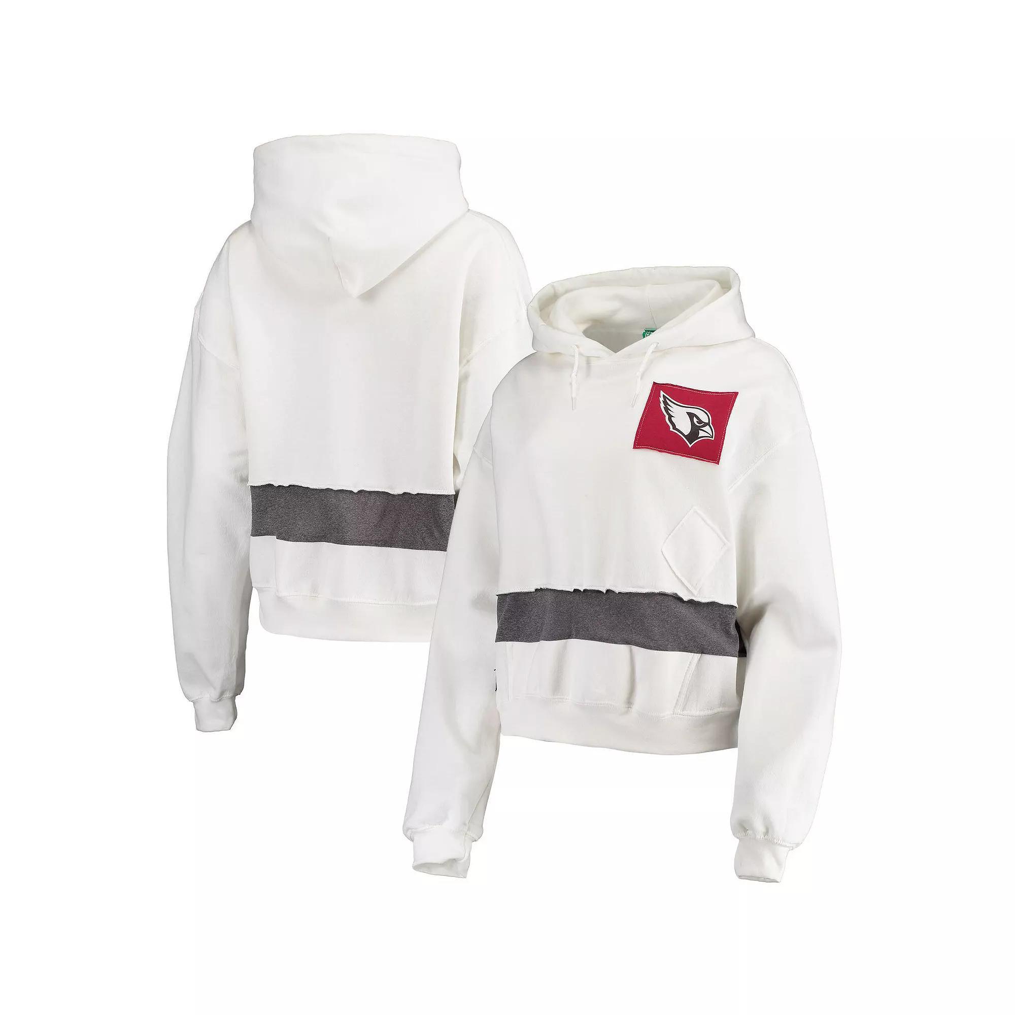Women's Refried Apparel White Arizona Cardinals Sustainable Crop Dolman Pullover Hoodie, Size: Medium Product Image
