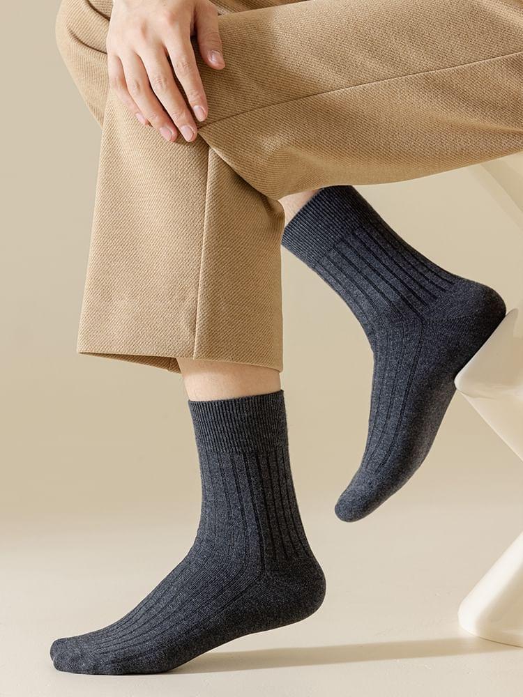 Plain Ribbed Socks / Set Product Image