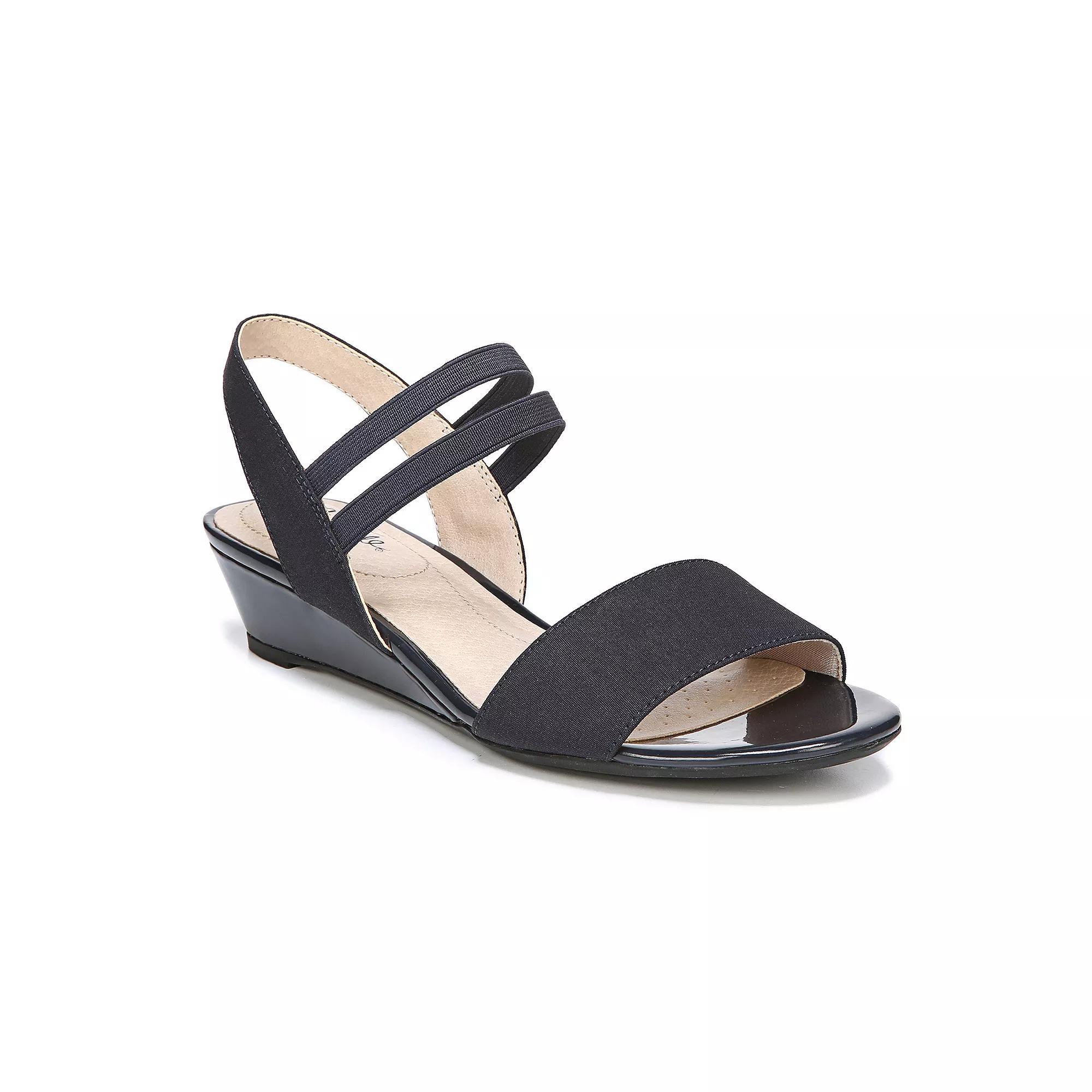 LifeStride Yolo Womens Wedge Sandals Blue Product Image