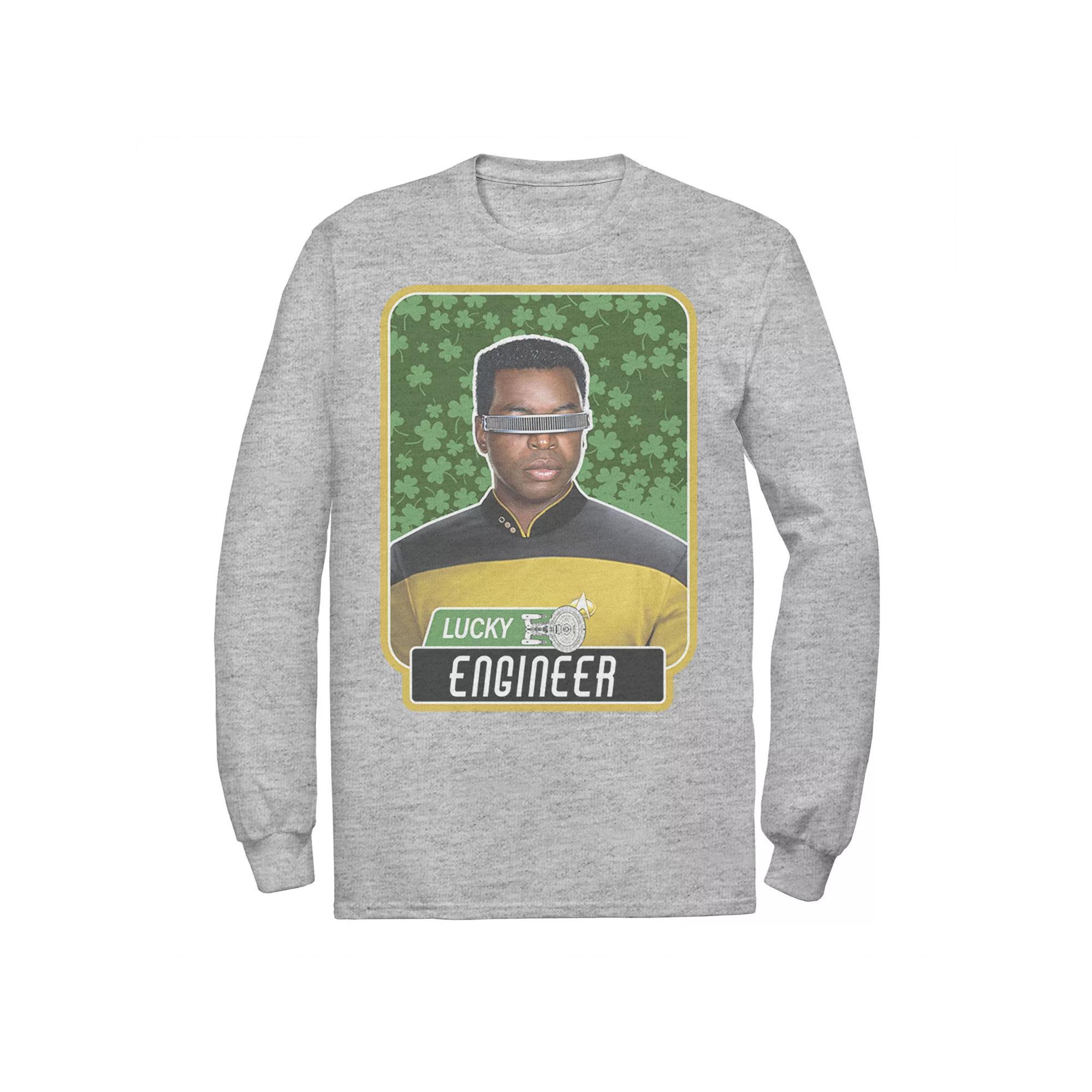 Men's Star Trek Next Generation St. Patty's Engineer Tee, Size: XL, Athletic Grey Product Image