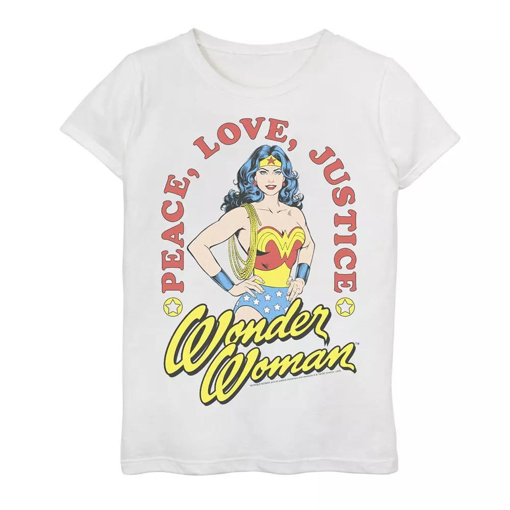 Girls 7-16 Wonder Woman Woman Of Peace Graphic Tee, Girl's, Size: Large, White Product Image