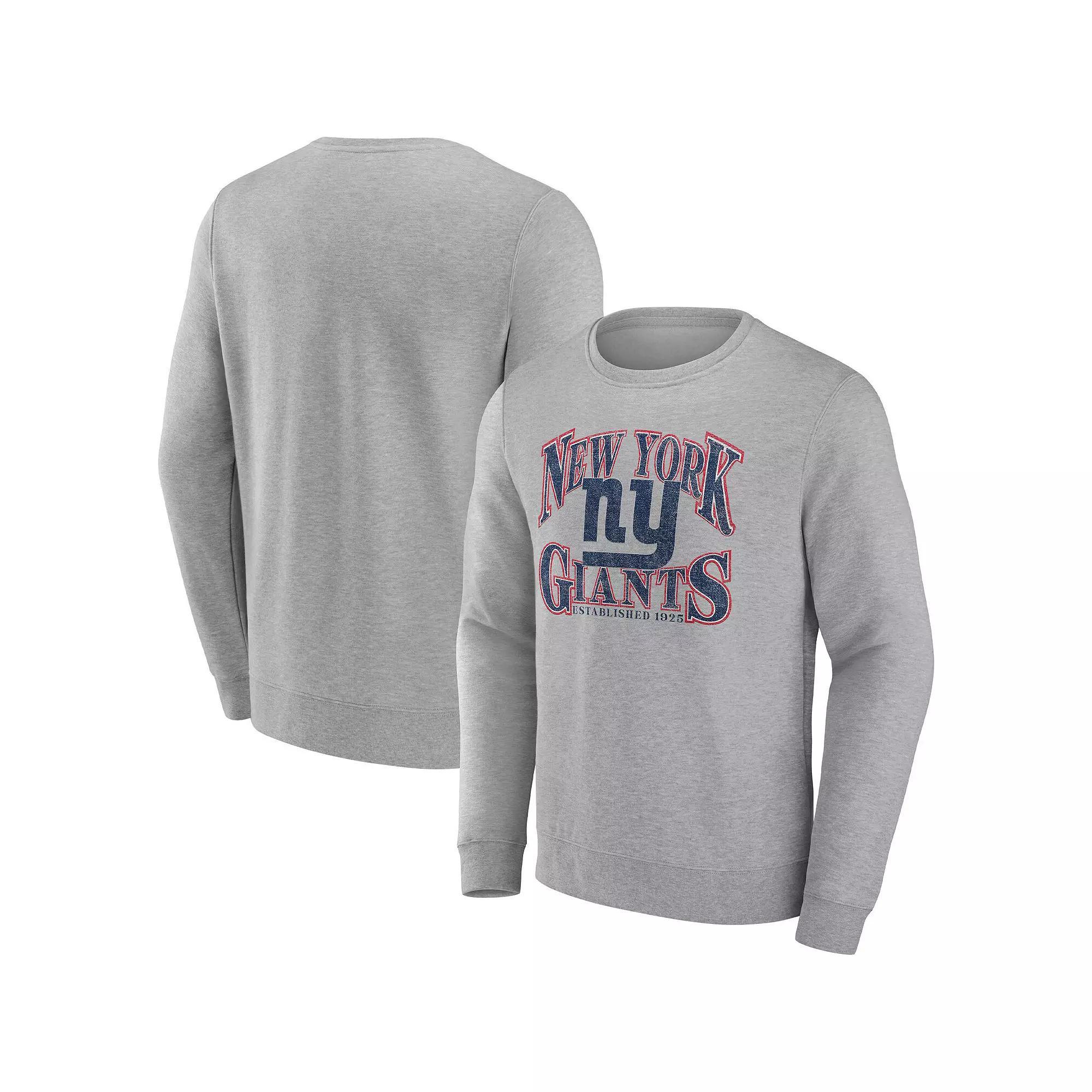 Mens Fanatics Branded Heathered Charcoal New York Giants Playability Pullover Sweatshirt Product Image