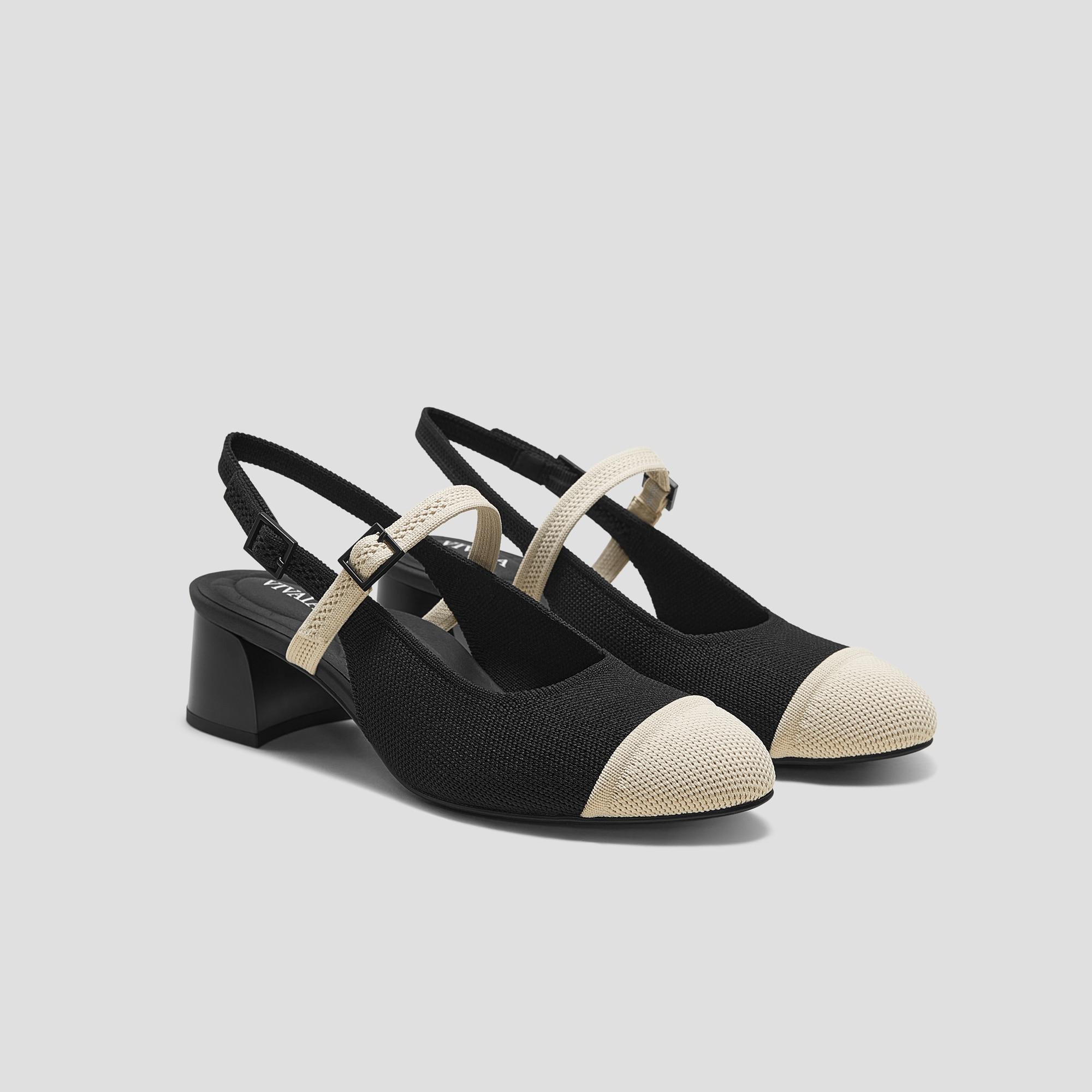 Almond-Toe Slingback Mary-Jane Sandals (Juliana) Product Image