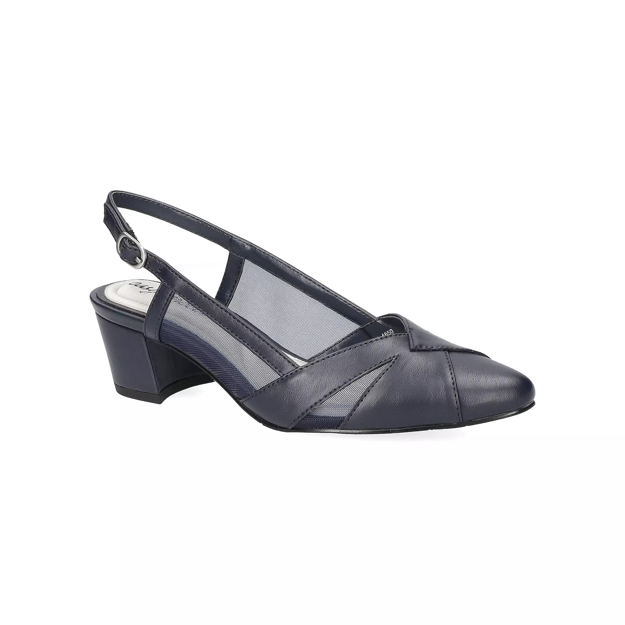 Easy Street Avena Women's Block Heel Slingback Pumps, Size: 8.5, Blue Product Image