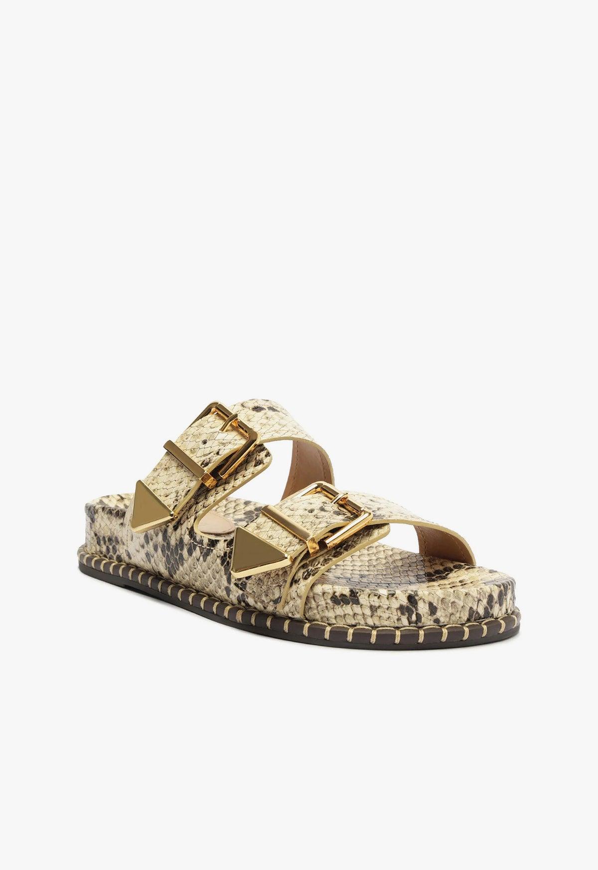 Naomi Sporty Snake-Embossed Leather Sandal Product Image