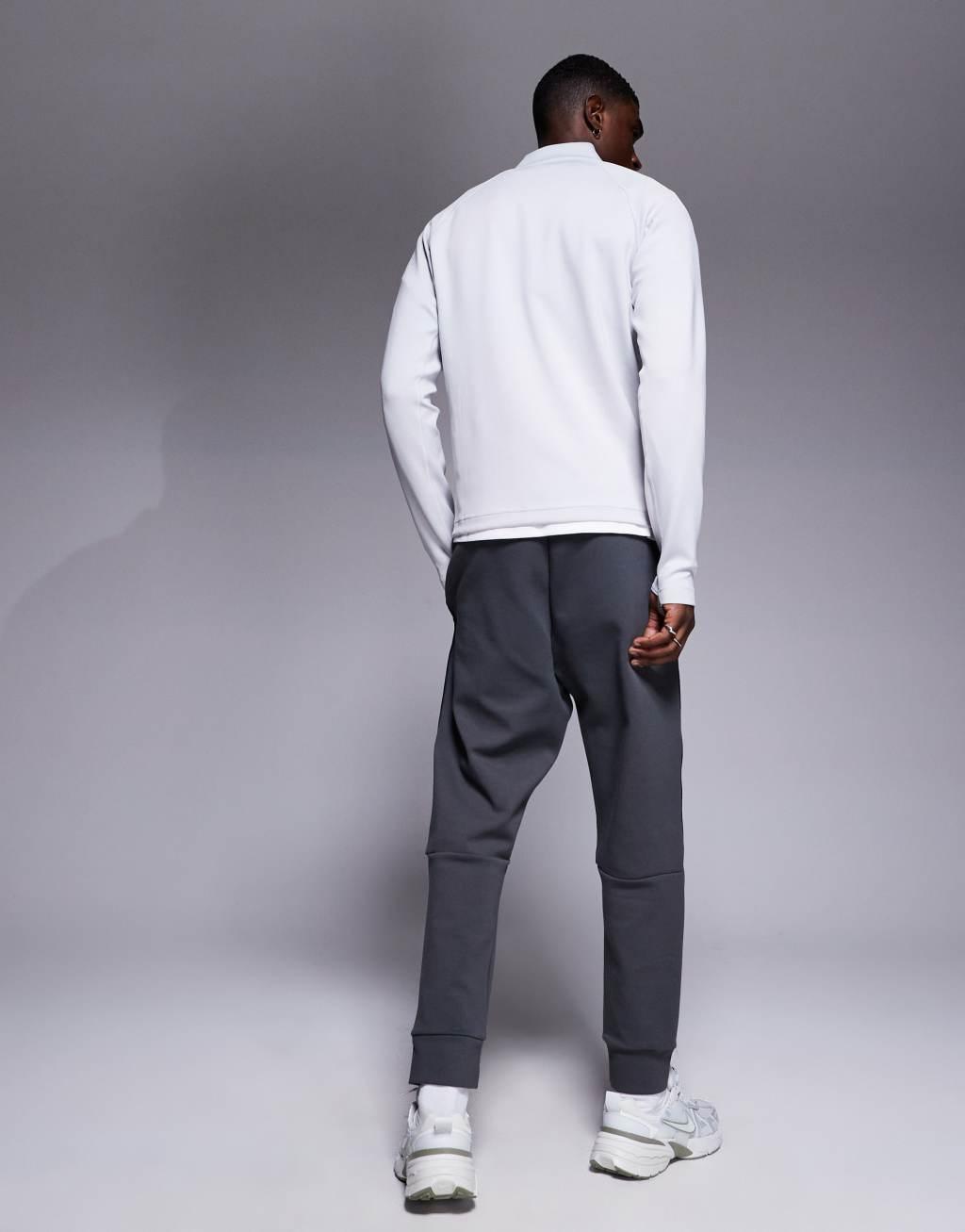 BOSS Green Hadiko Tape cuffed sweatpants regular fit in dark gray Product Image