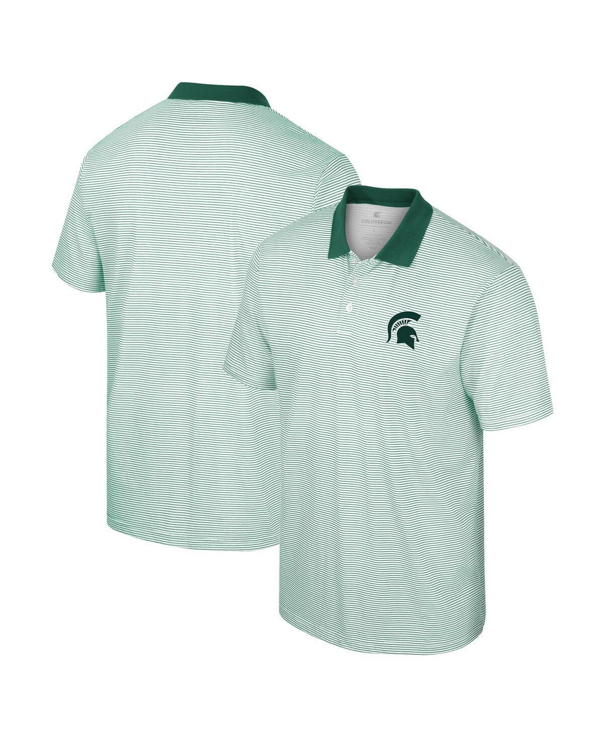 Men's Colosseum White Michigan State Spartans Print Stripe Polo, Size: 2XL Product Image